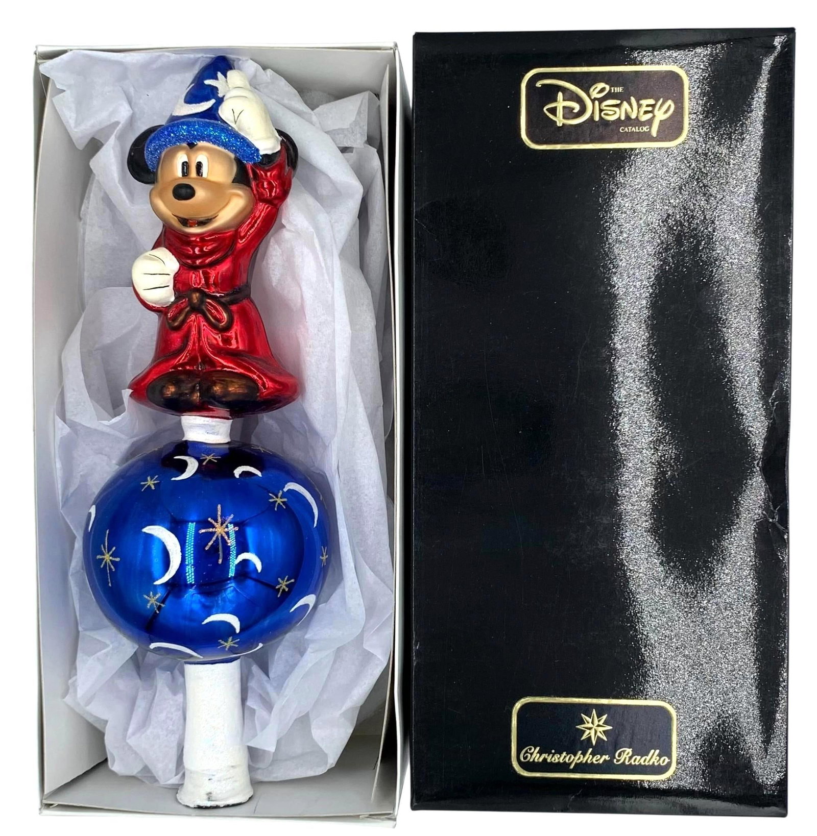 Ltd Edition Large RADKO Disney Sorcerer's Apprentice Mickey Christmas Tree Topper with Box (1 of 7)