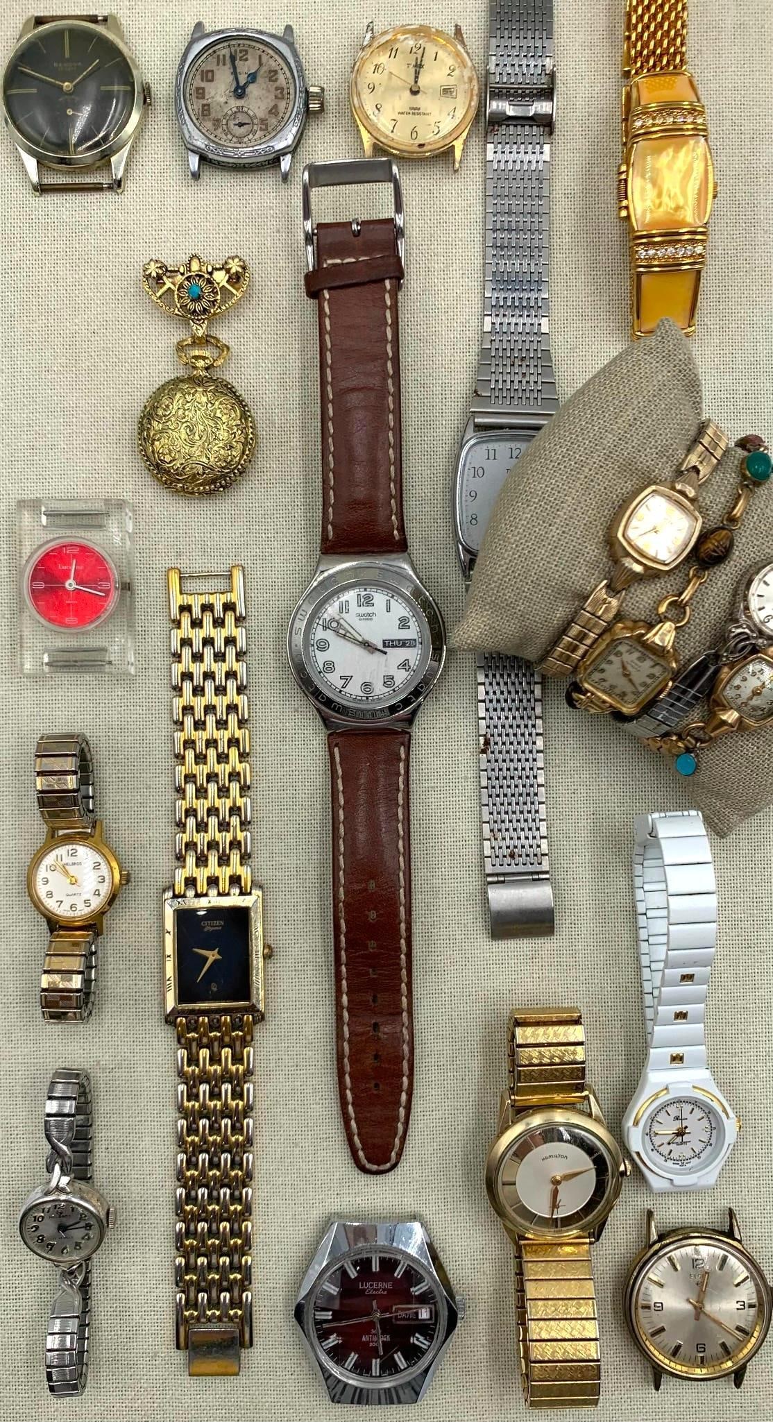 19 Vintage Helbros, Citizen, Swatch, Hamilton, Caravelle, Girard Perregaux, Lucerne Watch Collection (1 of 14)