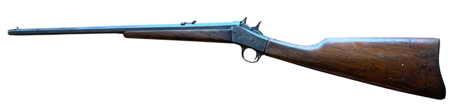 Antique Remington Model 4 Rolling Block Octagon Barrel 22 Short or Long Rifle: Fantastic patina from genuine age, Remington mark, old repair as shown.