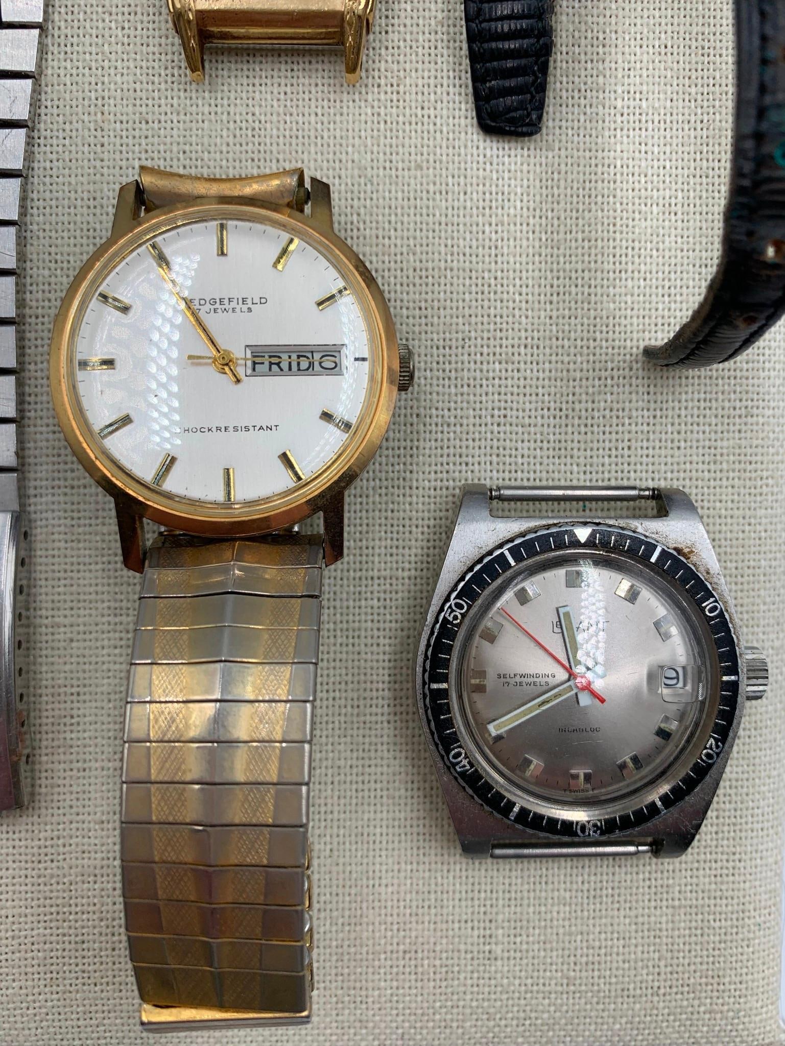18 pc Vintage Gucci, Benrus, Sheffield, Legant, Wedgefield, Defender, Watch Collection - 3