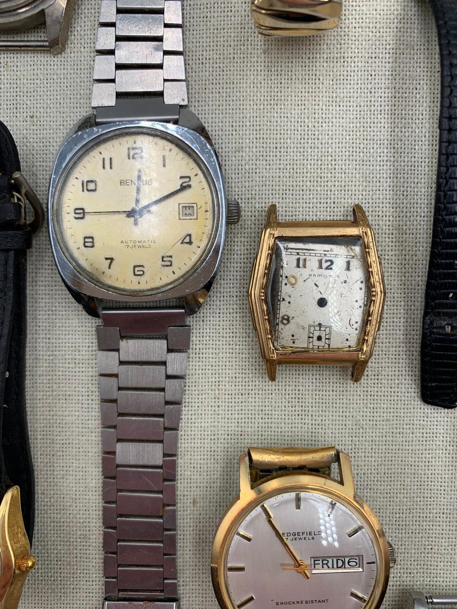 18 pc Vintage Gucci, Benrus, Sheffield, Legant, Wedgefield, Defender, Watch Collection - 6