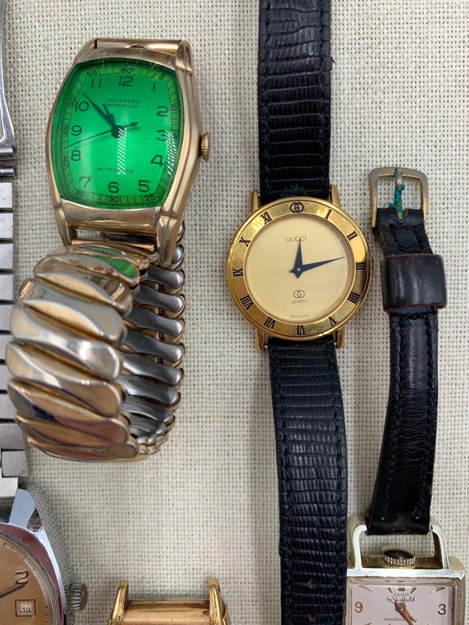 18 pc Vintage Gucci, Benrus, Sheffield, Legant, Wedgefield, Defender, Watch Collection - 9