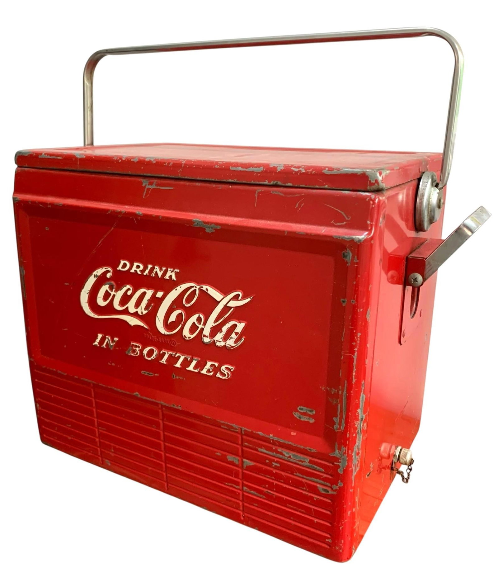 Fantastic 1950s Drink Coca-Cola in Bottles Metal Picnic Cooler with Interior Tray (1 of 12)
