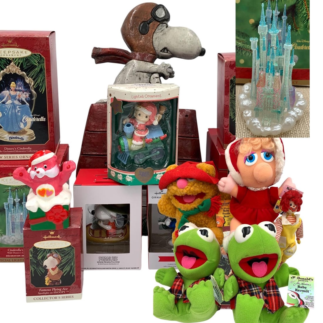 15 pc Snoopy, Cinderella, Pinocchio, Care Bears, Muppets Christmas Ornaments & Stuffed Holiday Toys (1 of 17)