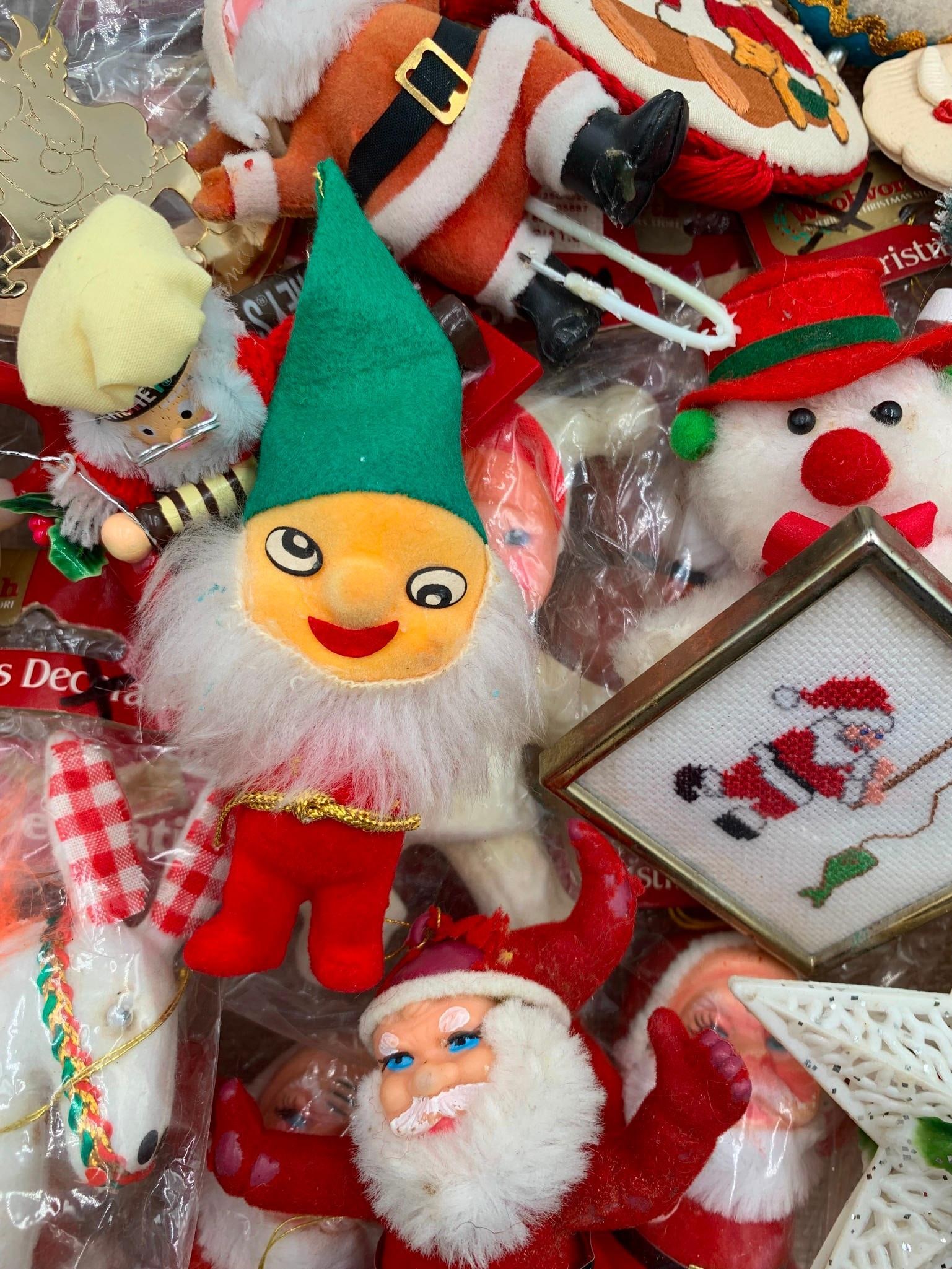 38 NOS and Vintage Woolworth 5 and Dime, Handmade, Kitschy Christmas Ornaments (1 of 9)