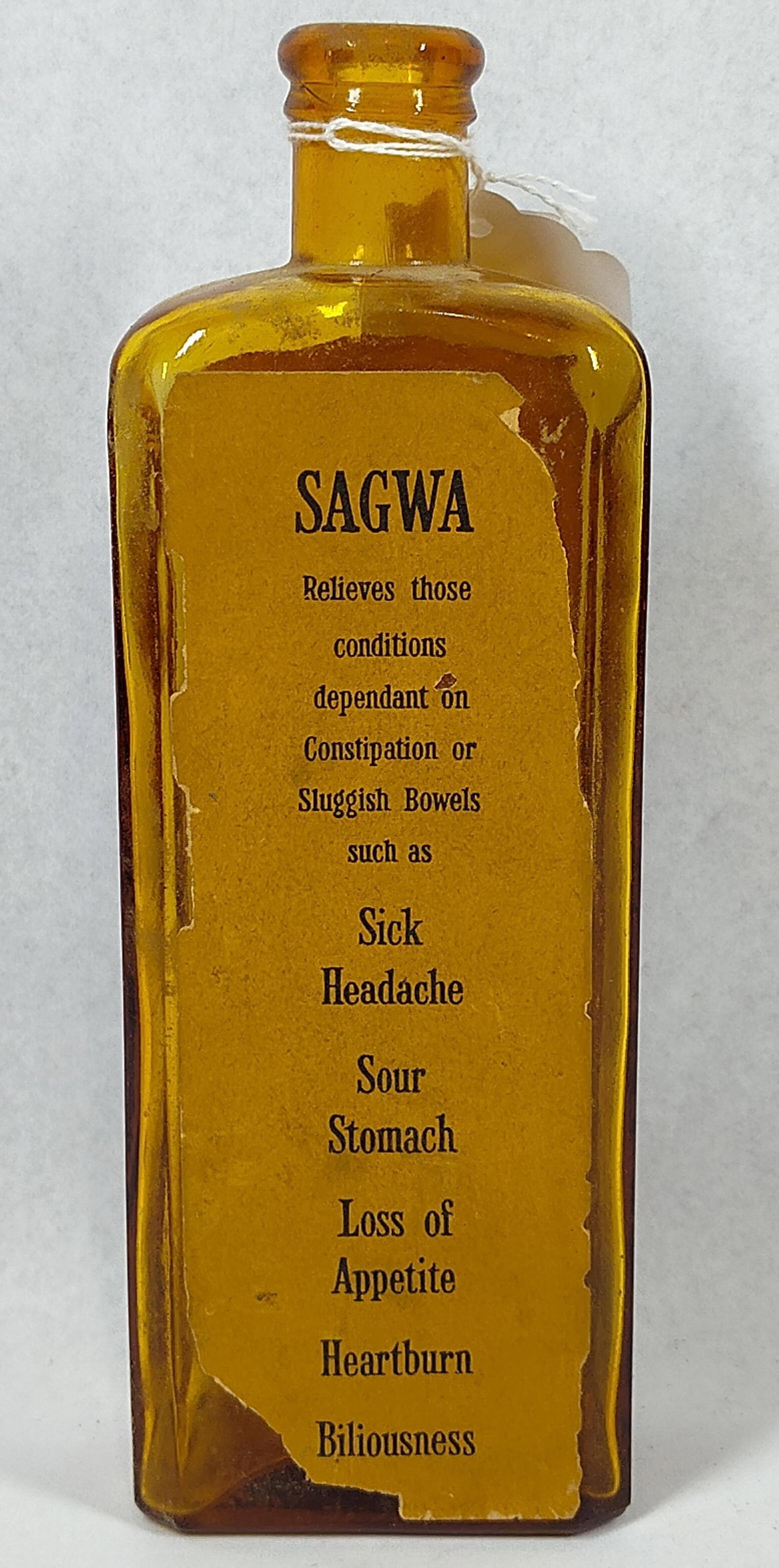 Kickapoo Sagwa Amber Bottle w/ Labels - 2