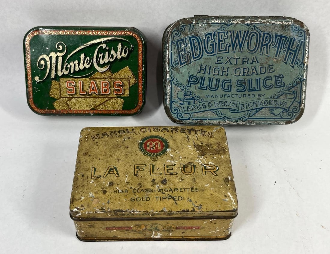 3 Vtg Lithographed Tobacco & Cig Tins (1 of 6)