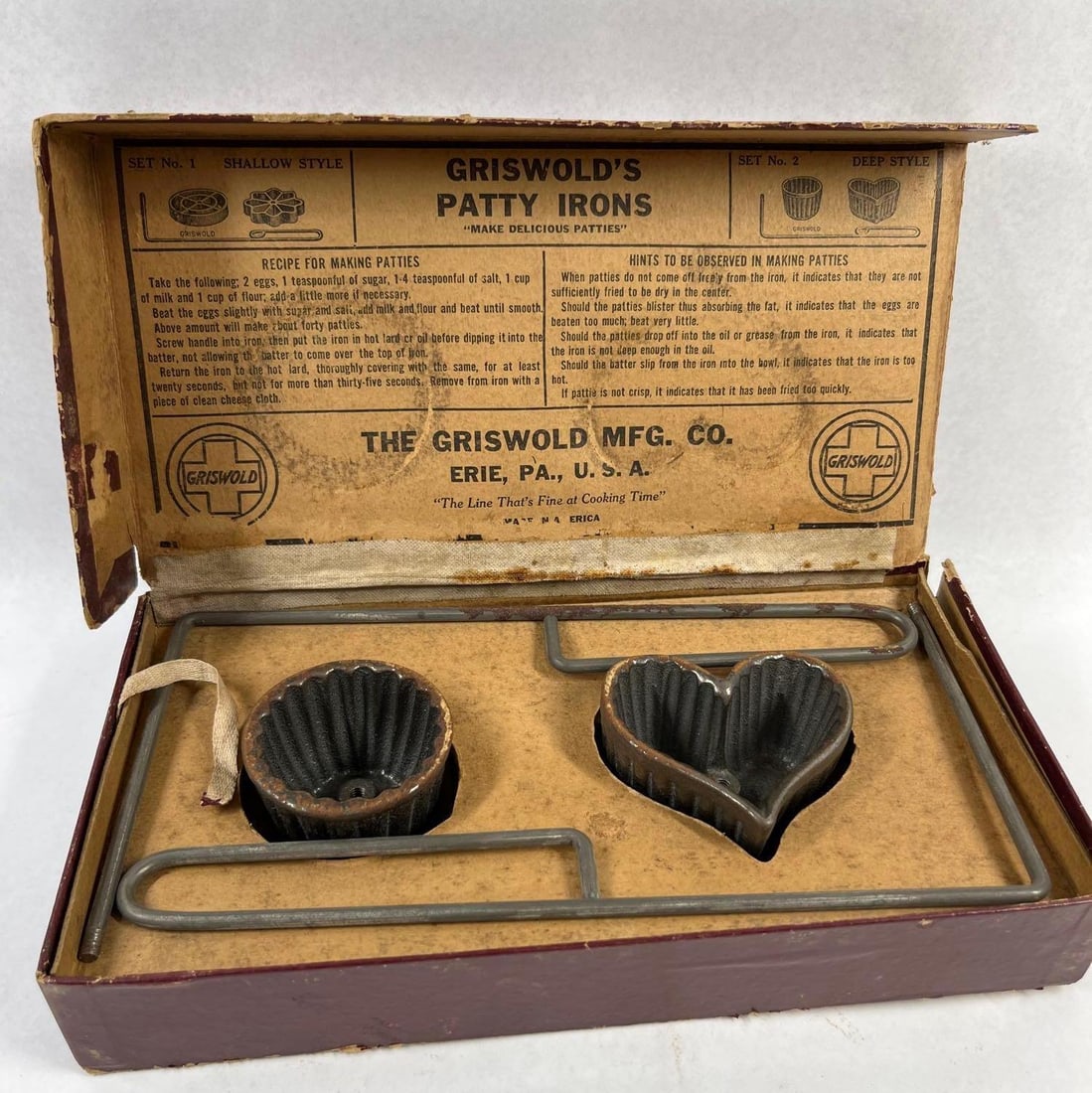 Griswold No. 2 Cast Iron Patty Iron Set (1 of 3)