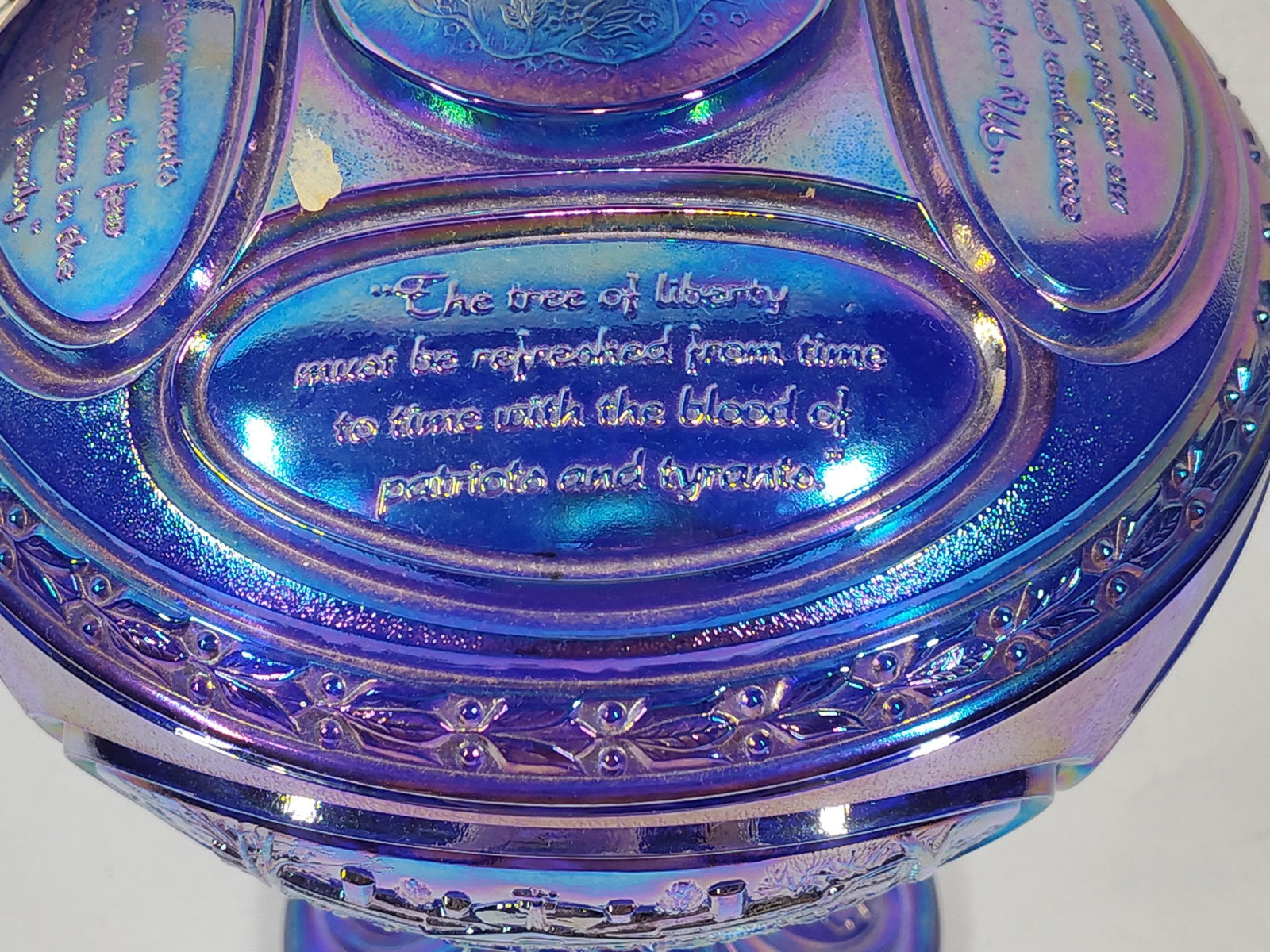 Fenton Jefferson Cobalt Covered Compote - 4