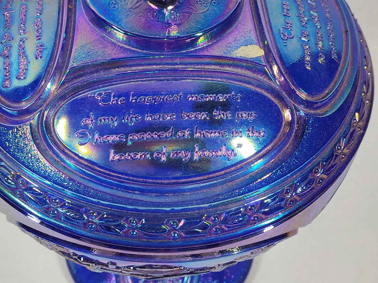 Fenton Jefferson Cobalt Covered Compote - 5