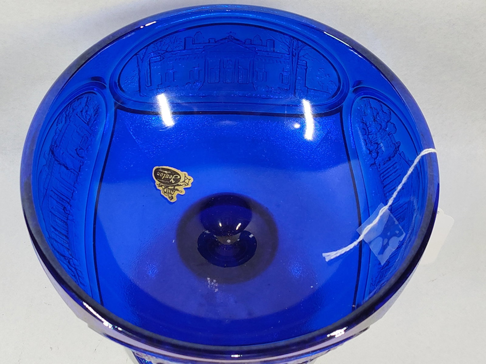 Fenton Jefferson Cobalt Covered Compote - 6