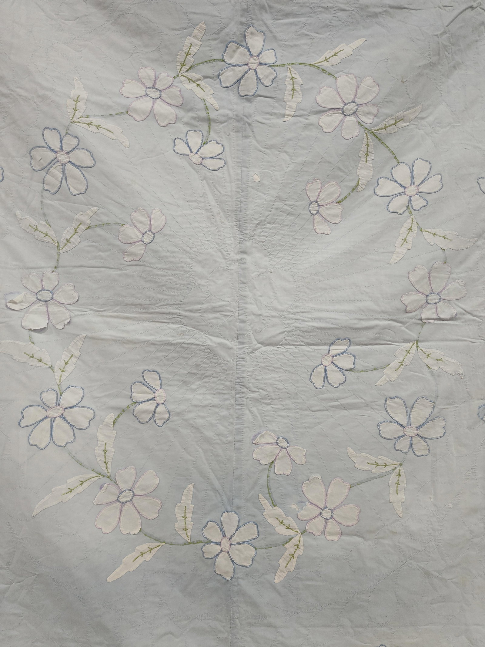 Mid-20th C. Floral Applique Coverlet (1 of 10)