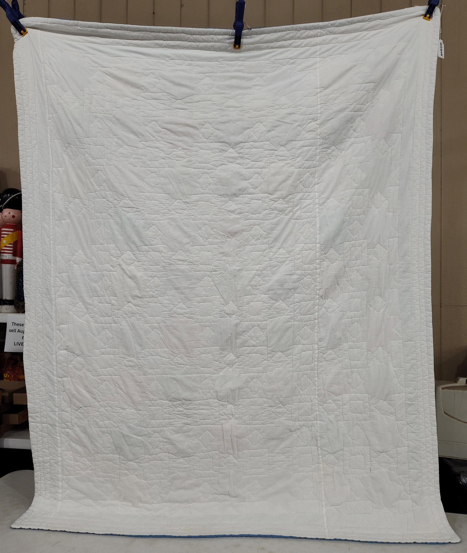 Vtg LeMoyne Star Patchwork Quilt - 3