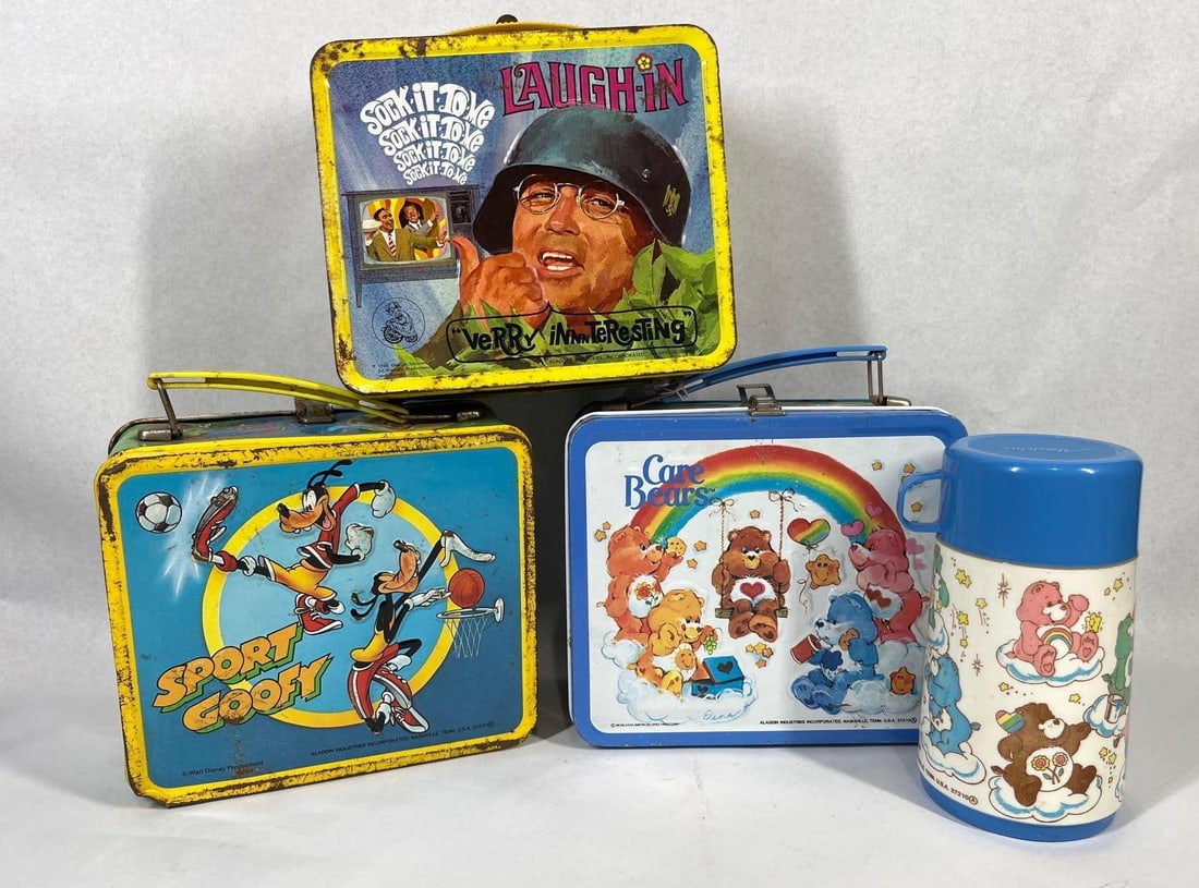 Aladdin Vtg Metal Lunch Boxes & Thermos (1 of 9)