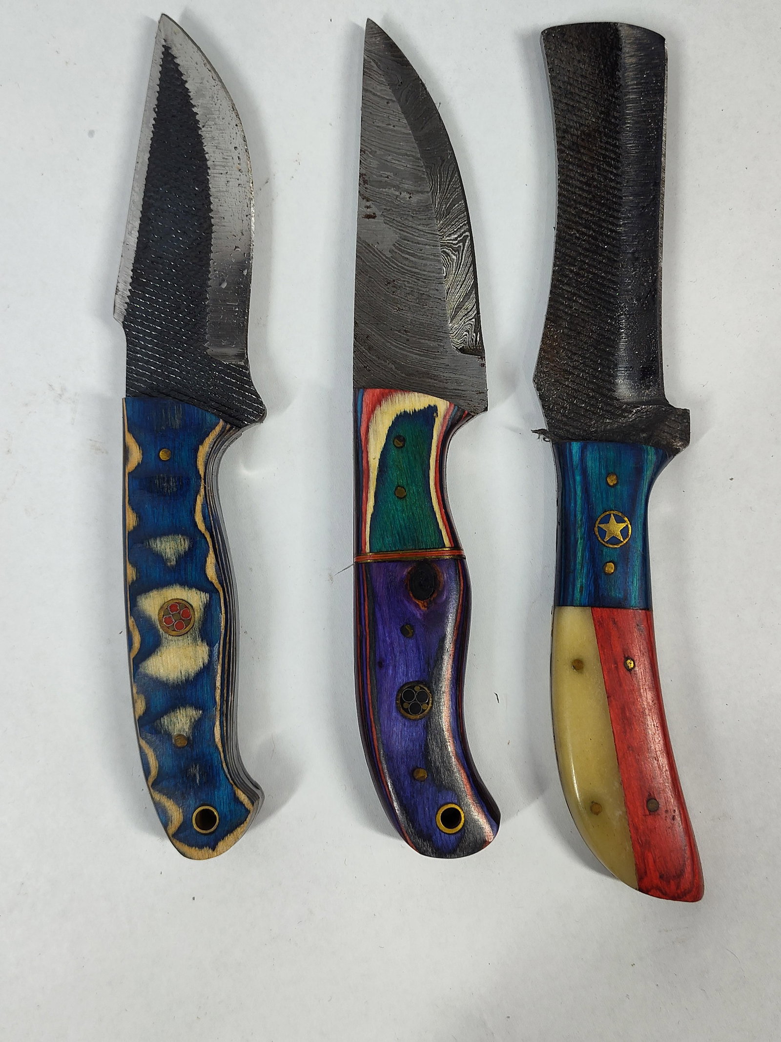 3 Custom Fixed-Blade Knives w/ Sheaths - 2