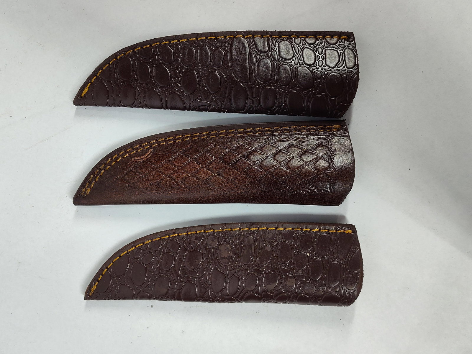 3 Custom Fixed-Blade Knives w/ Sheaths - 3