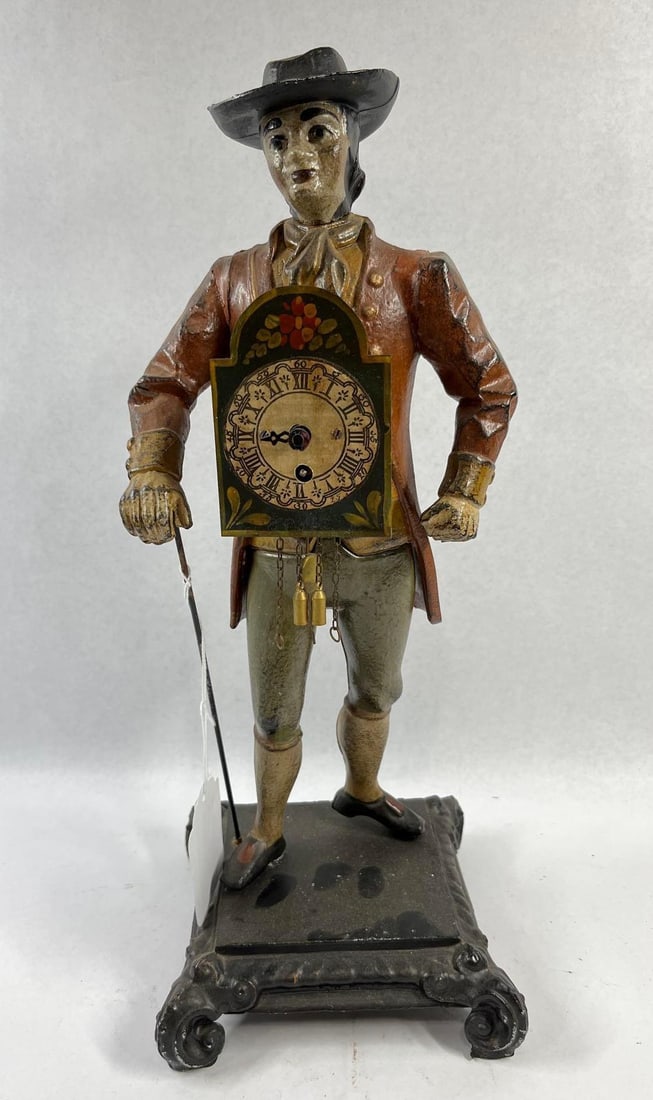 Cast Iron Blinking Eye Peddler Clock (1 of 6)