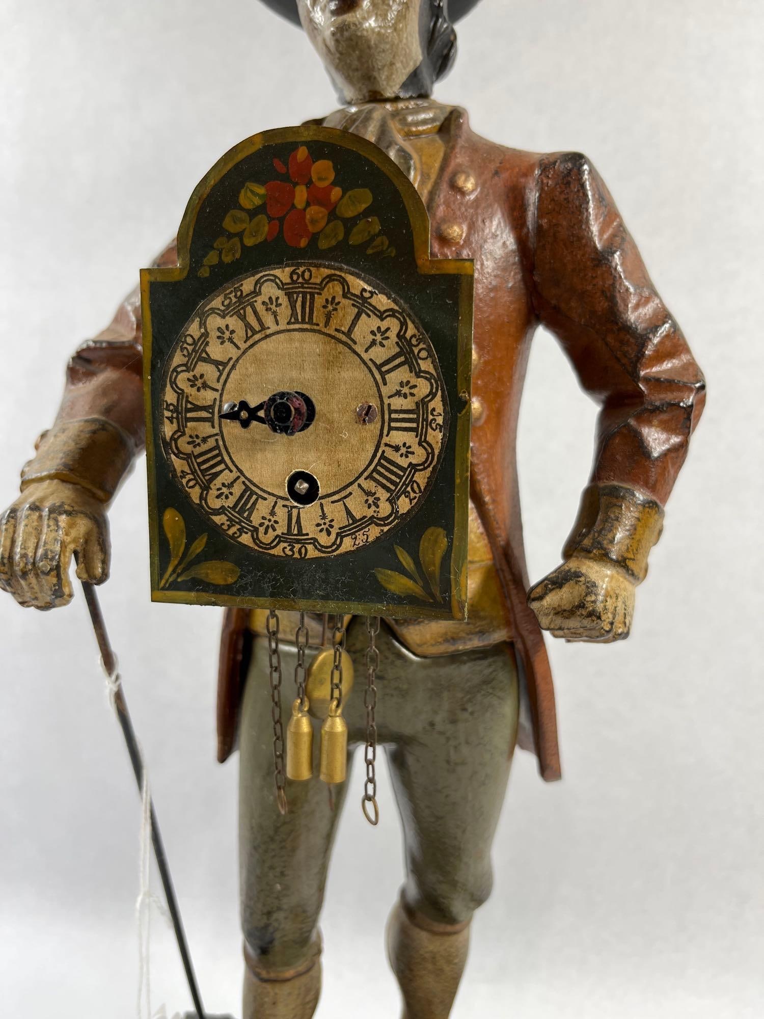 Cast Iron Blinking Eye Peddler Clock - 3