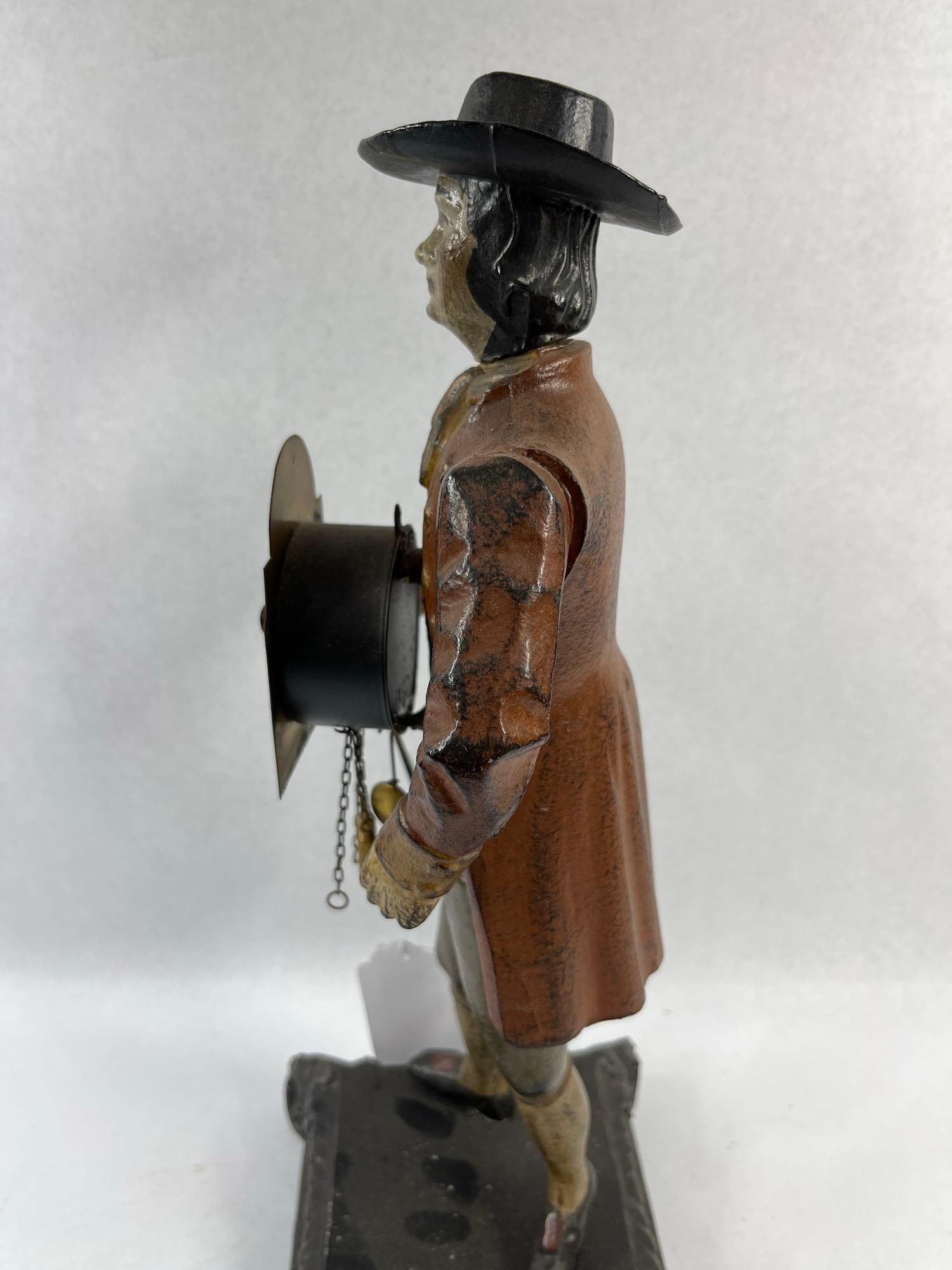 Cast Iron Blinking Eye Peddler Clock - 5