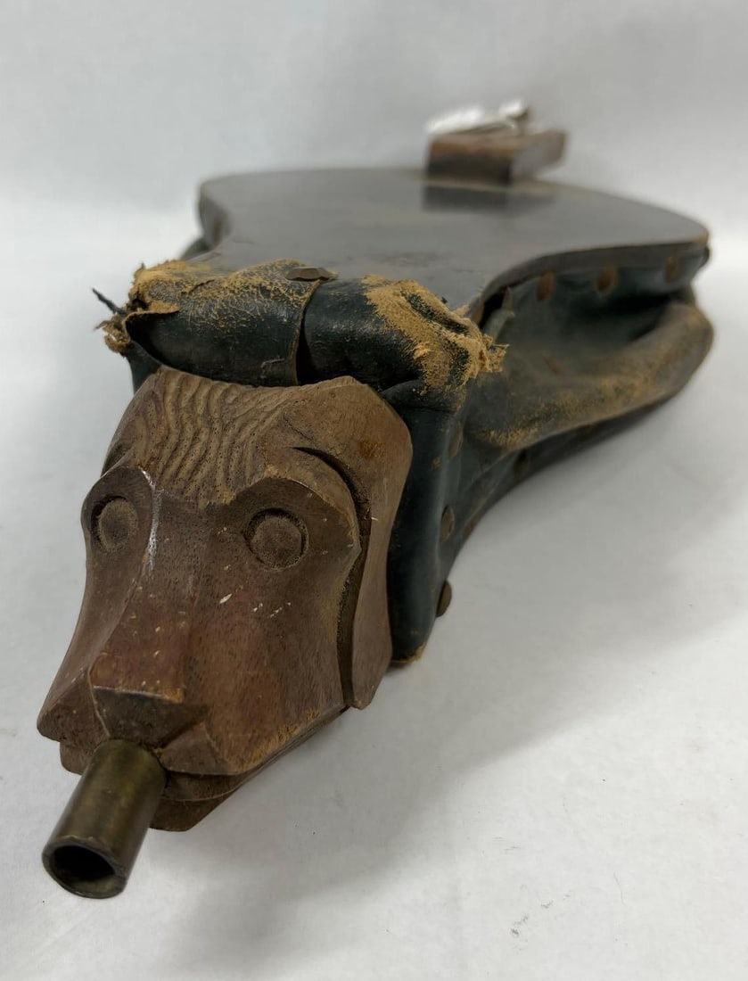 Black Forest Carved Dog Head Bellows (1 of 4)