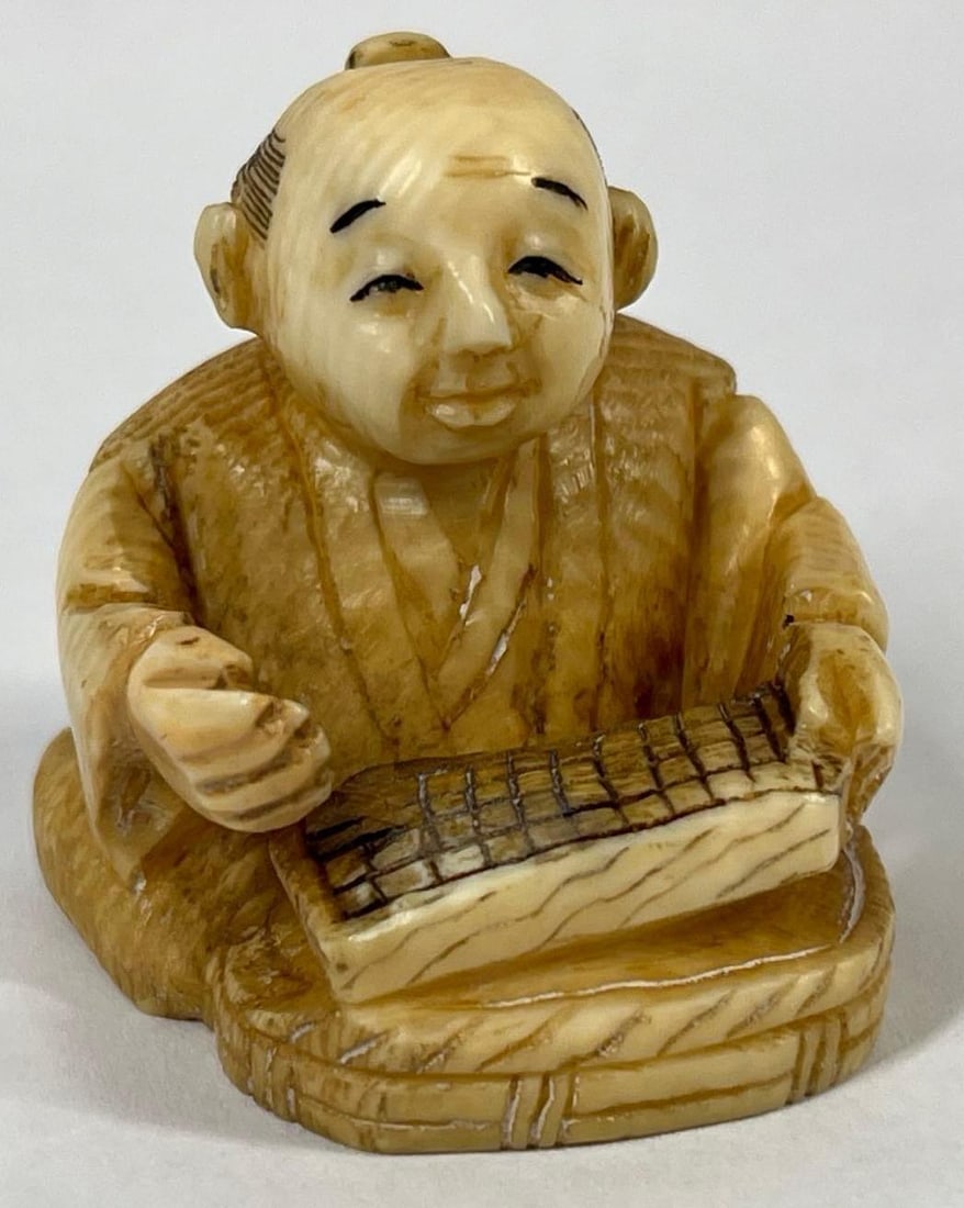 Japanese Merchant w/ Abacus Netsuke (1 of 4)