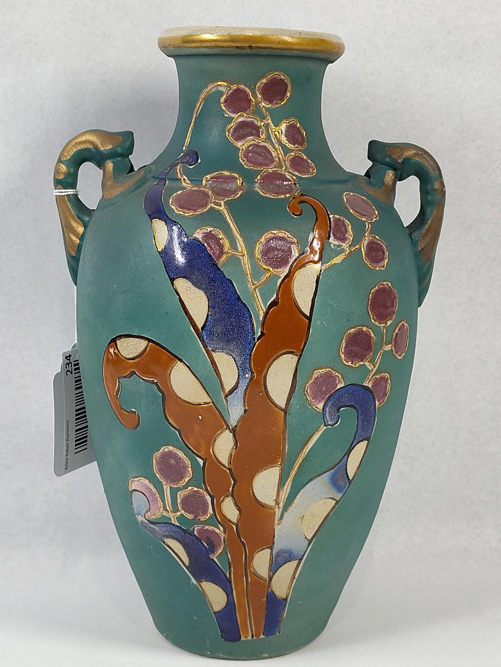 Art Nouveau Double-Handled Moriage Vase (1 of 5)