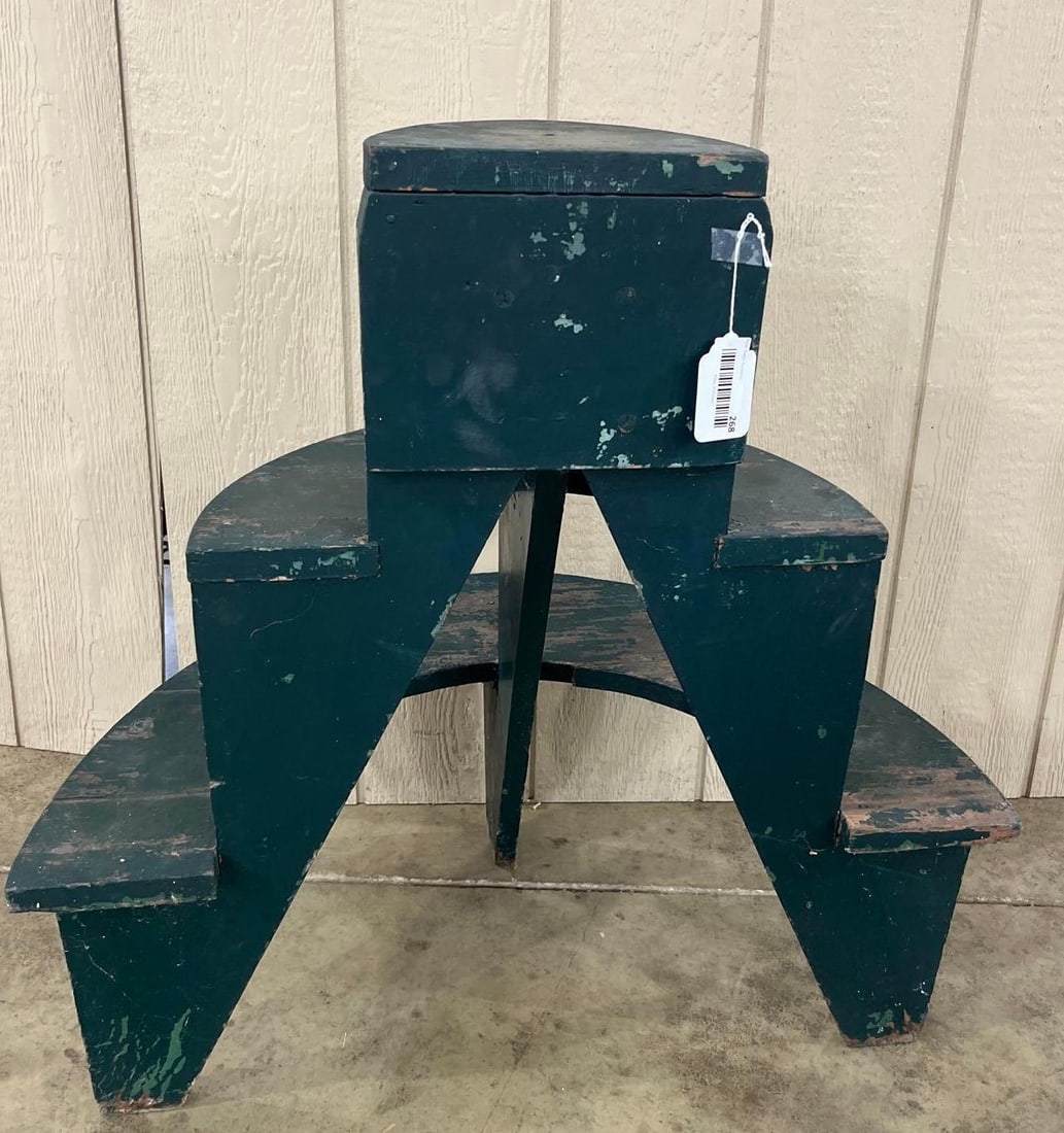 Primitive 3-Tier Painted Pine Stand - 3