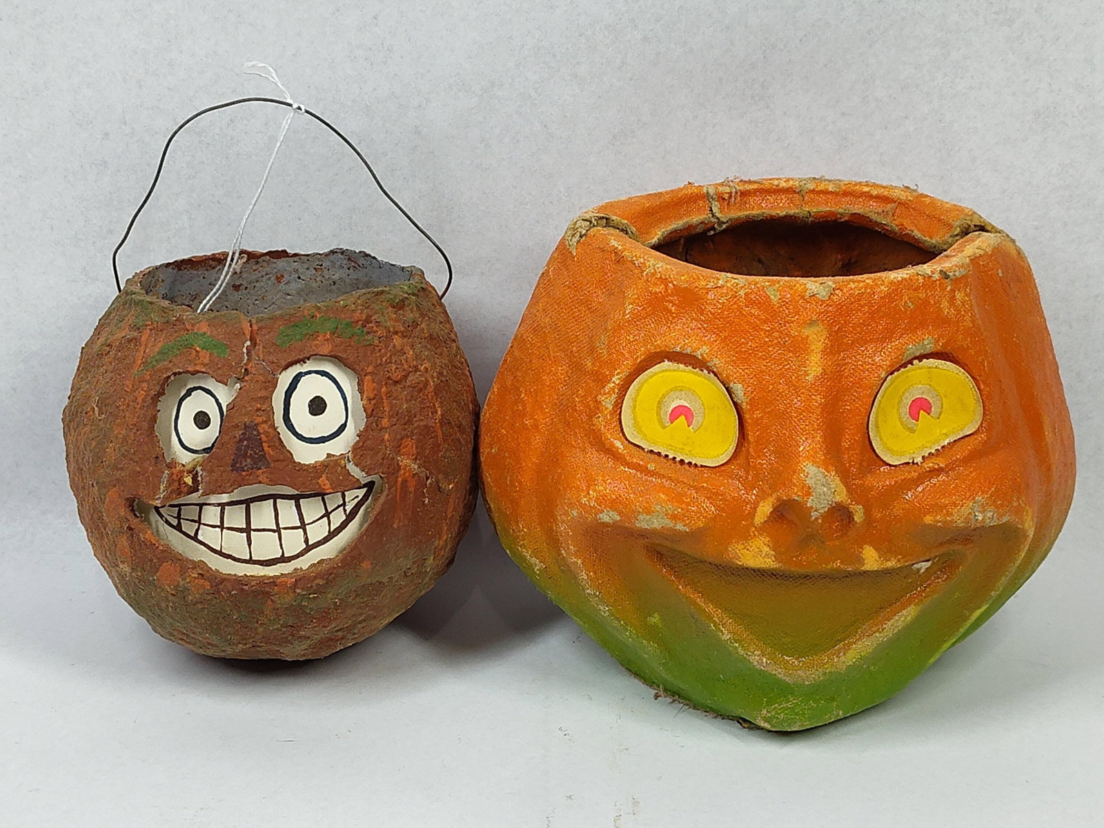 Pair Vtg Paper Pulp Jack-O-Lanterns (1 of 7)