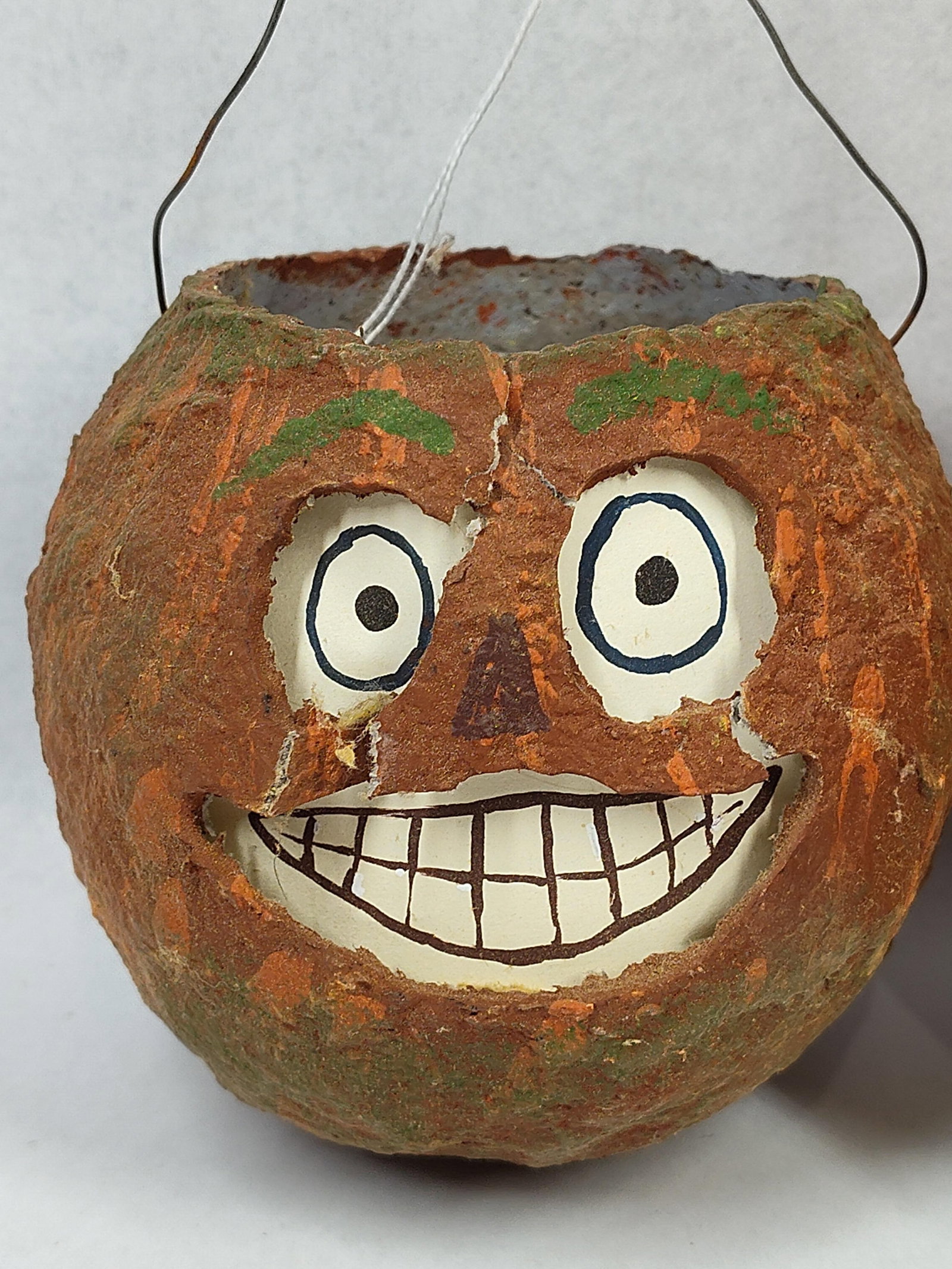 Pair Vtg Paper Pulp Jack-O-Lanterns - 2