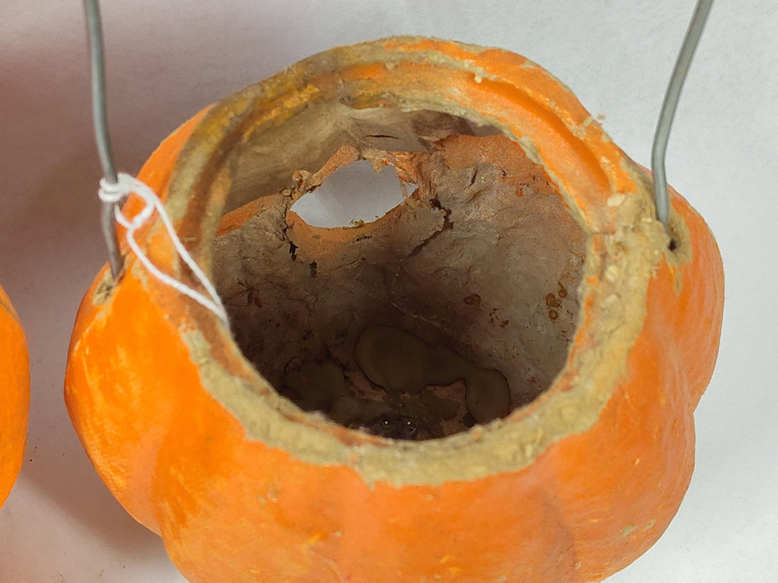 Pair Vtg Pulp Jack-O-Lantern Buckets - 5
