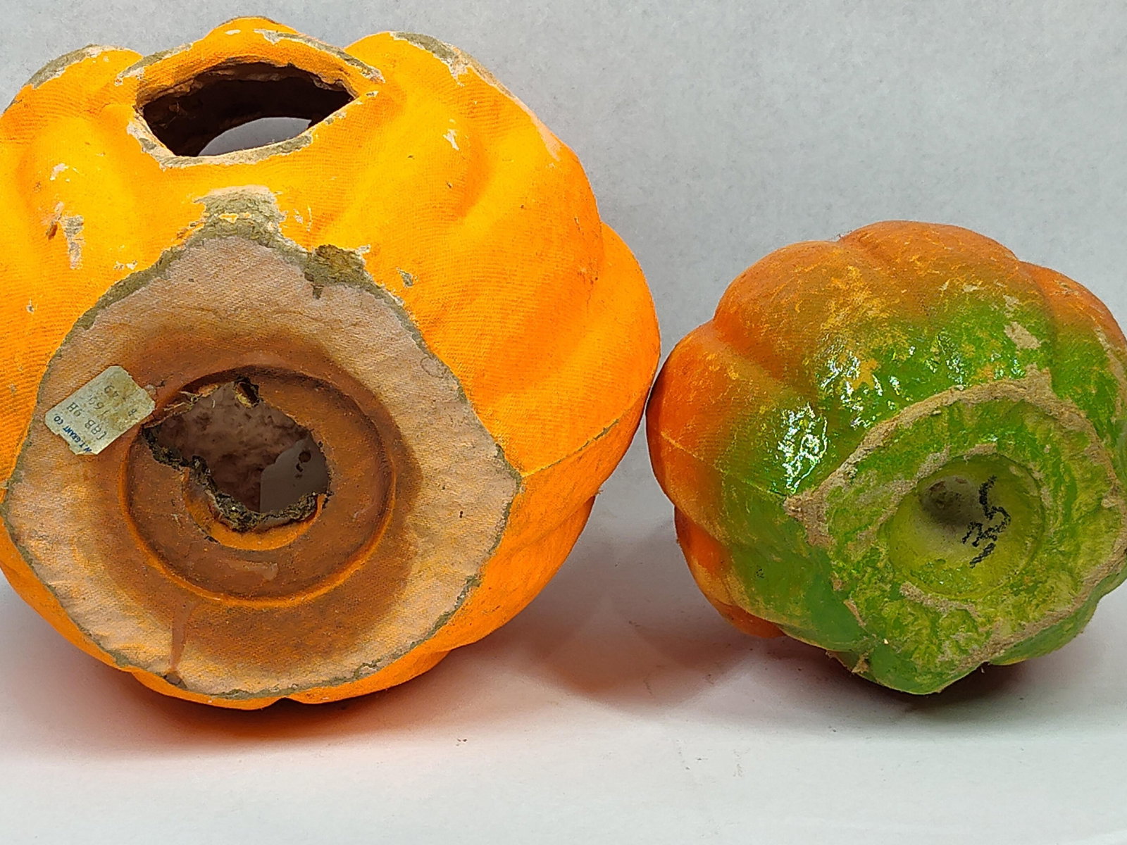 Pair Vtg Pulp Jack-O-Lantern Buckets - 6