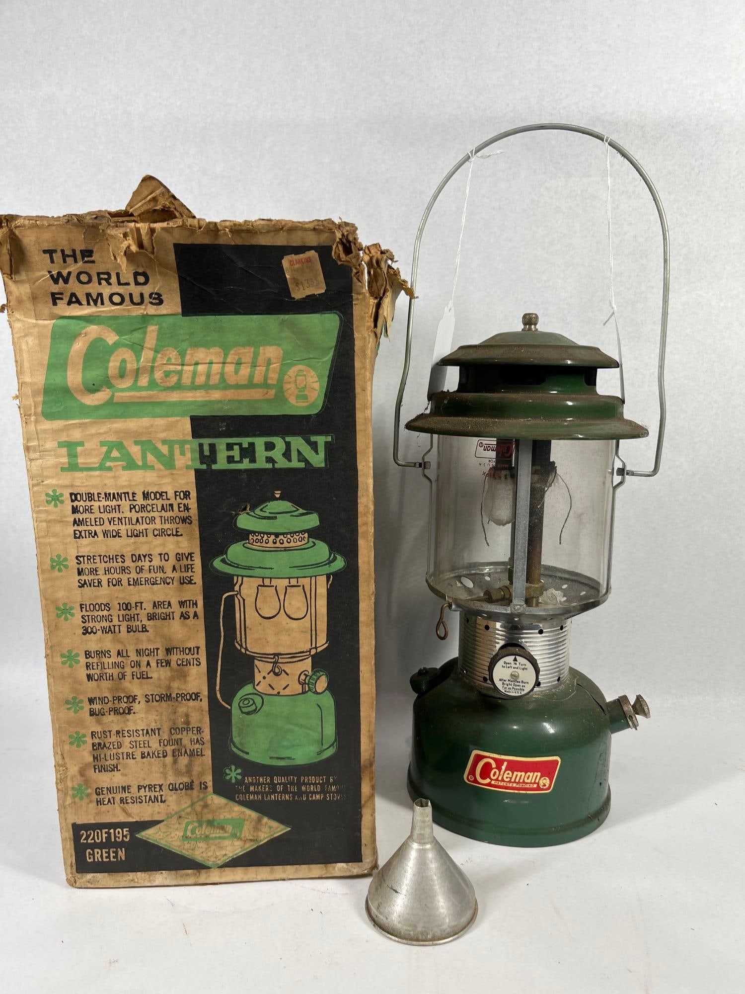 Coleman 220F Lantern w/ Box & Funnel (1 of 5)