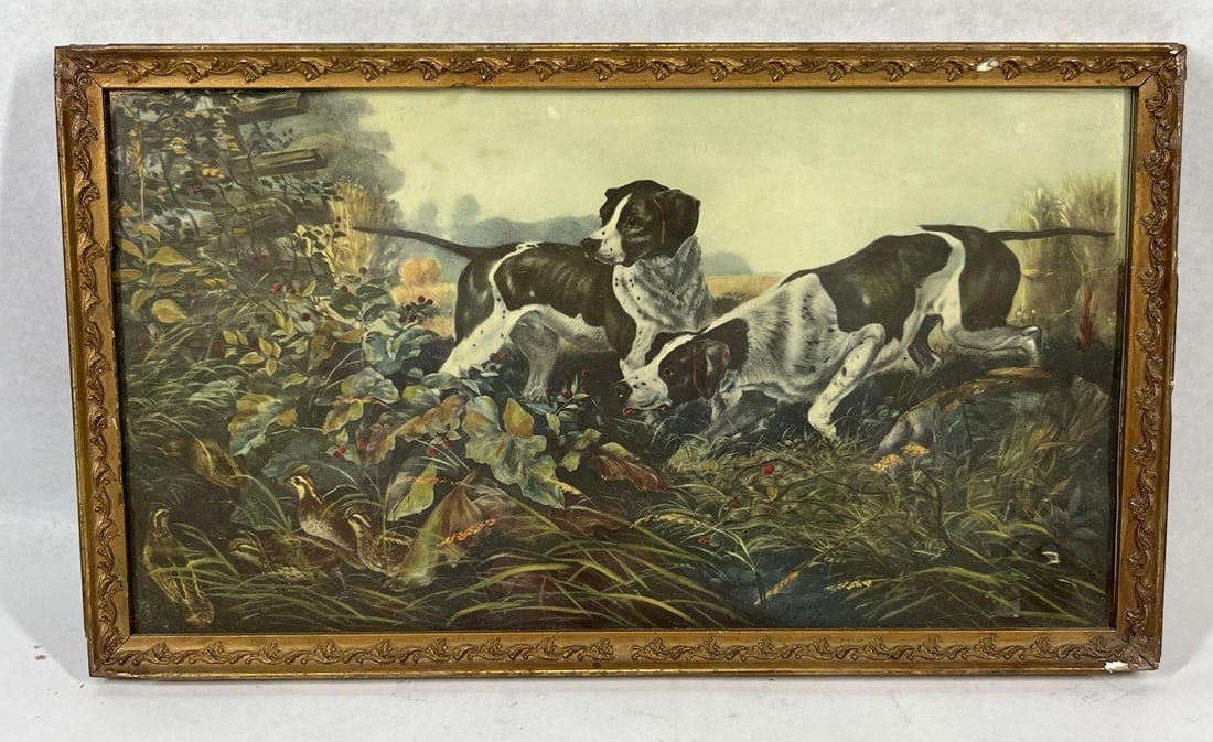 A. B. Frost American Field Sports Print: 14.5x8.5 This chromolithograph on board, titled American Field Sports, is after the original work by artist Arthur Burdett Frost. The piece depicts a classic late 19th-century American sporting scene