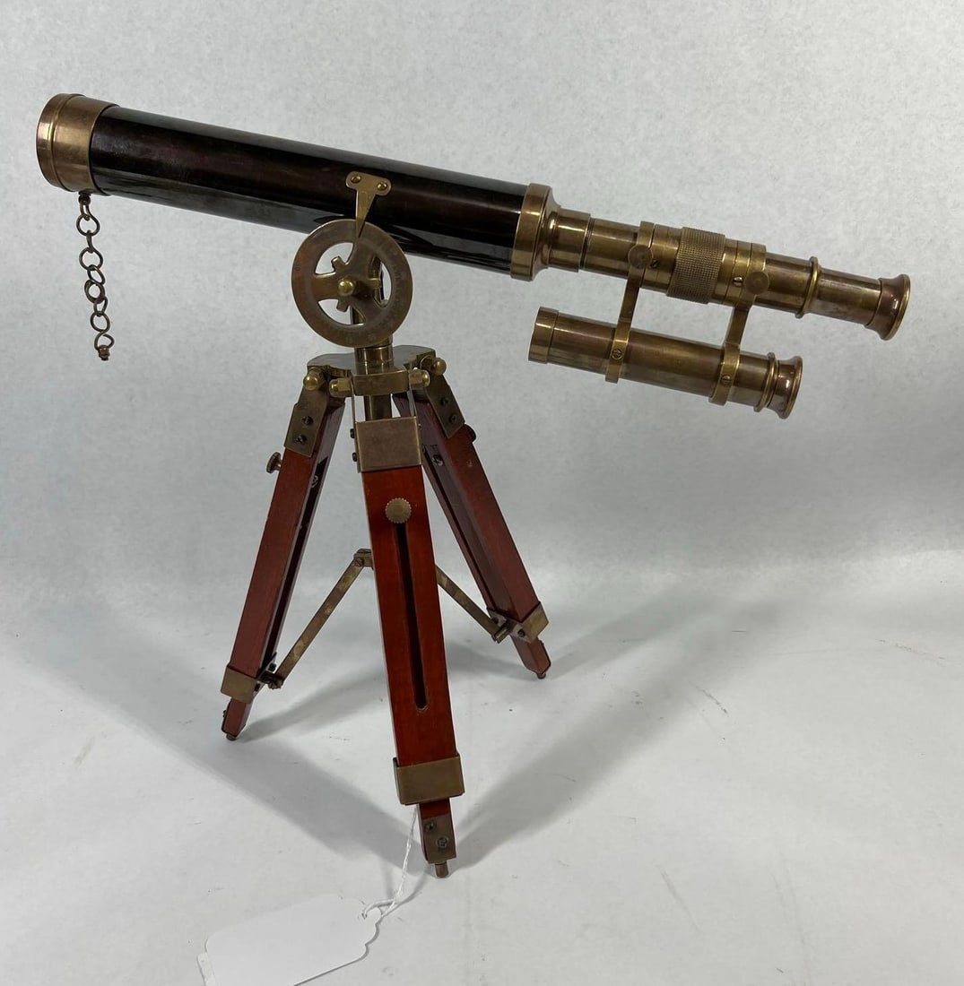 Brass & Wood Double Barrel Telescope (1 of 6)