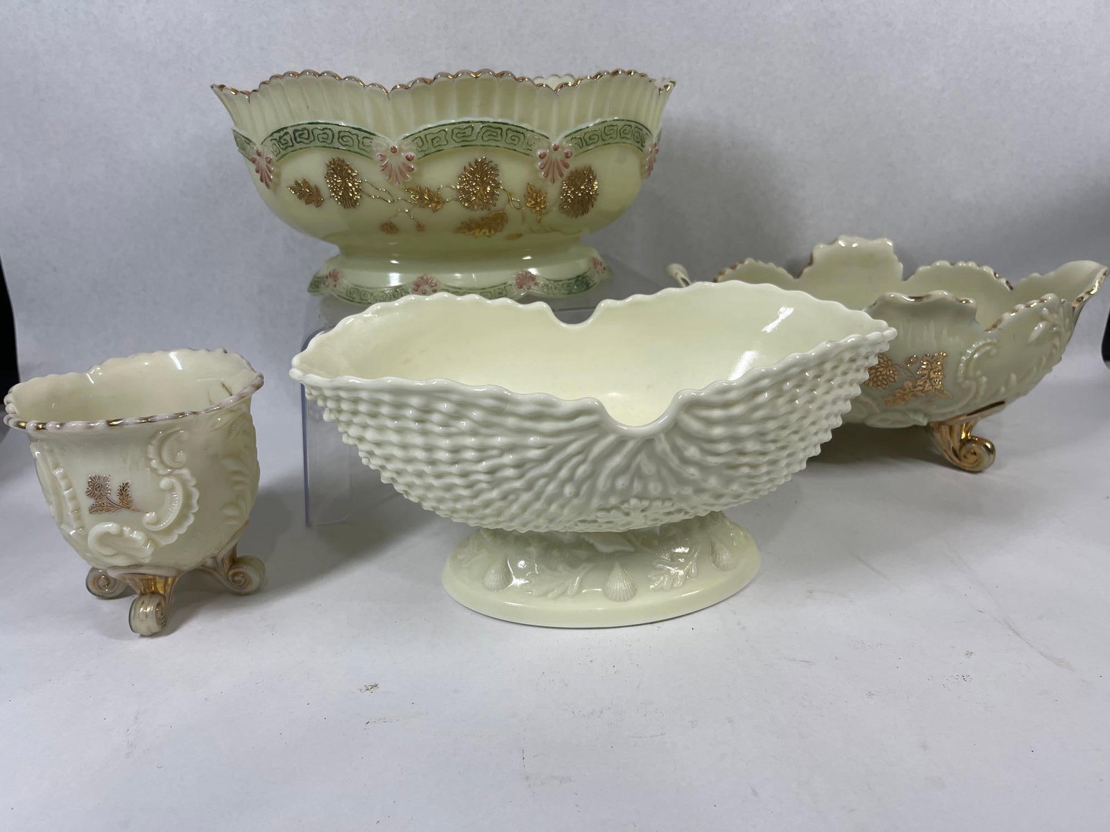 Set 4 Northwood Custard Glass Tableware (1 of 13)