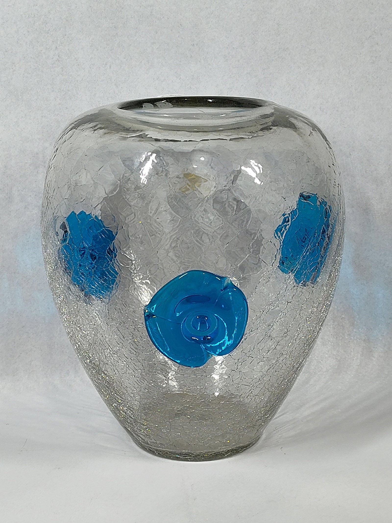 Attributed Blenko Crackle Prunt Vase (1 of 5)