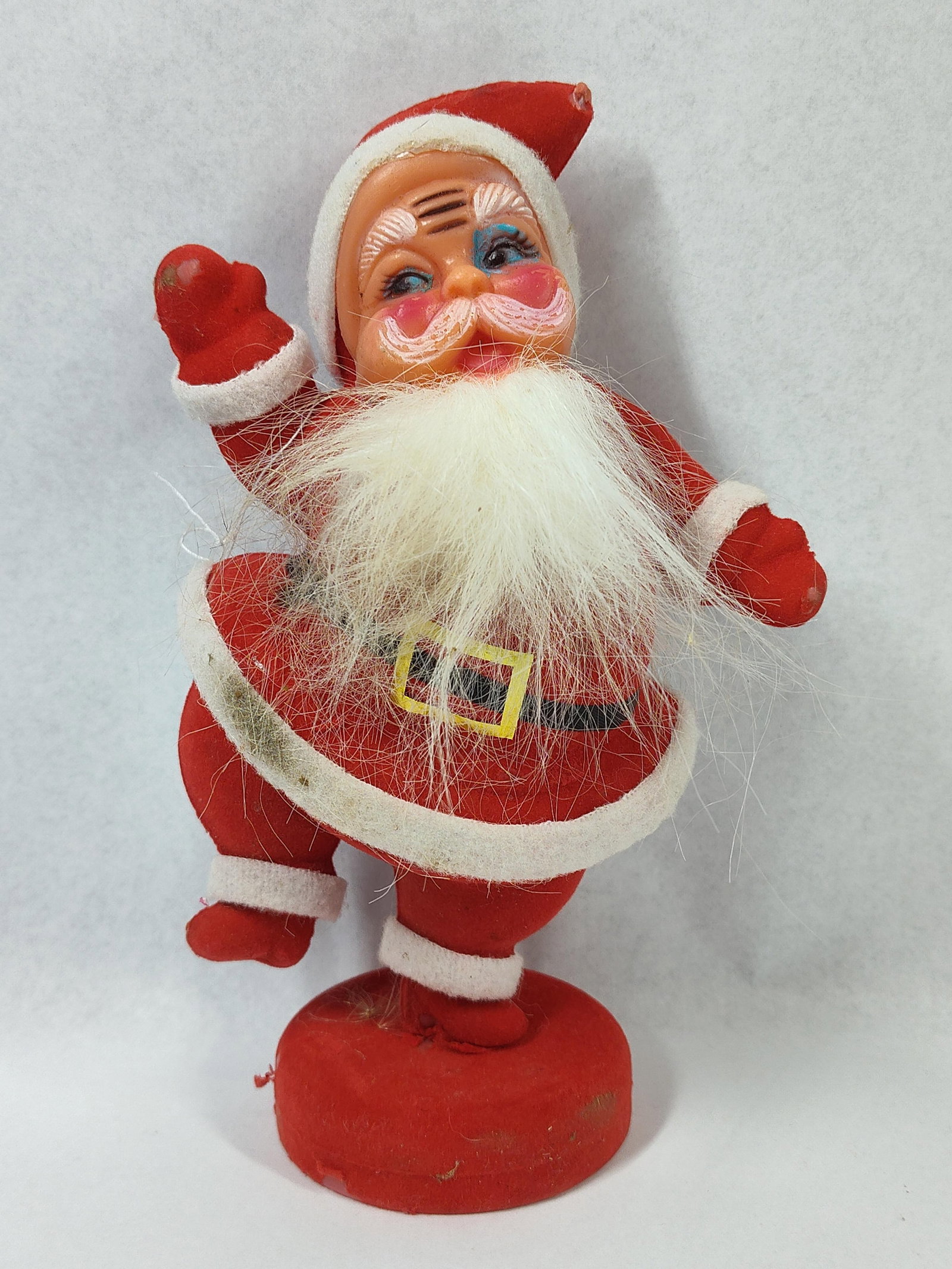 Mid-C. Flocked Dancing Santa Figurine (1 of 5)