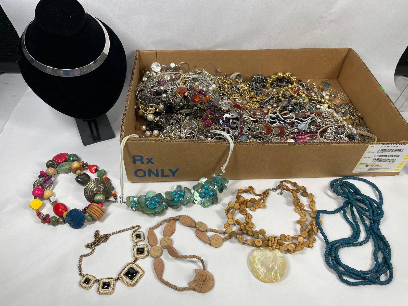 Vtg & Modern Costume Jewelry w/ Bust (1 of 8)
