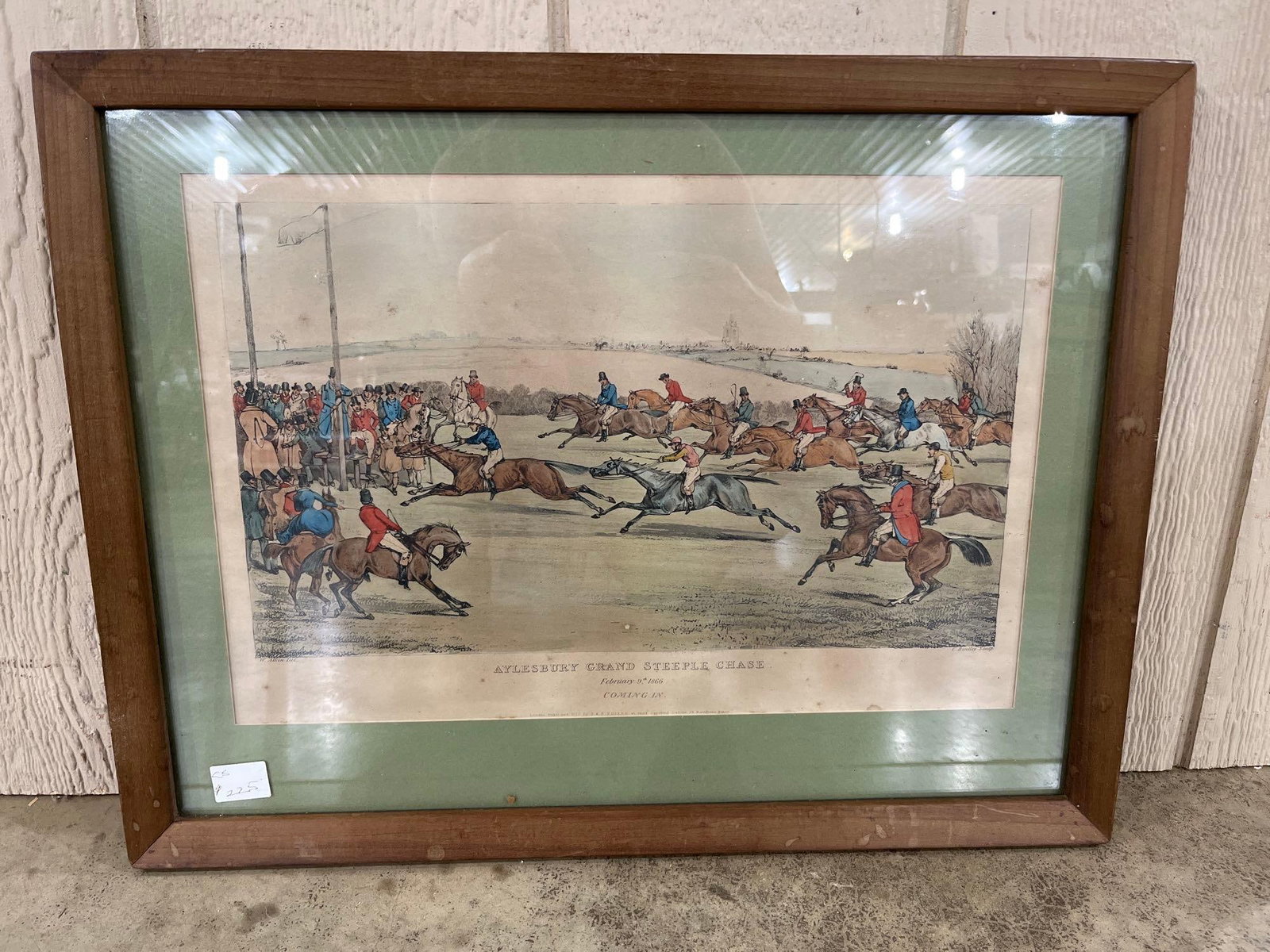 builder}Bentley after Alken, Aylesbury: 23x17.5 This hand-colored aquatint with etching is titled Aylesbury Grand Steeple Chase, Coming In. The print was engraved by Charles Bentley after a design by W. Alken. The lower-left margin is inscr