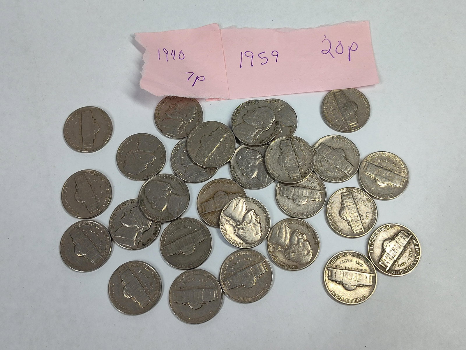 US Jefferson Nickels, 1940 & 1959 (1 of 1)