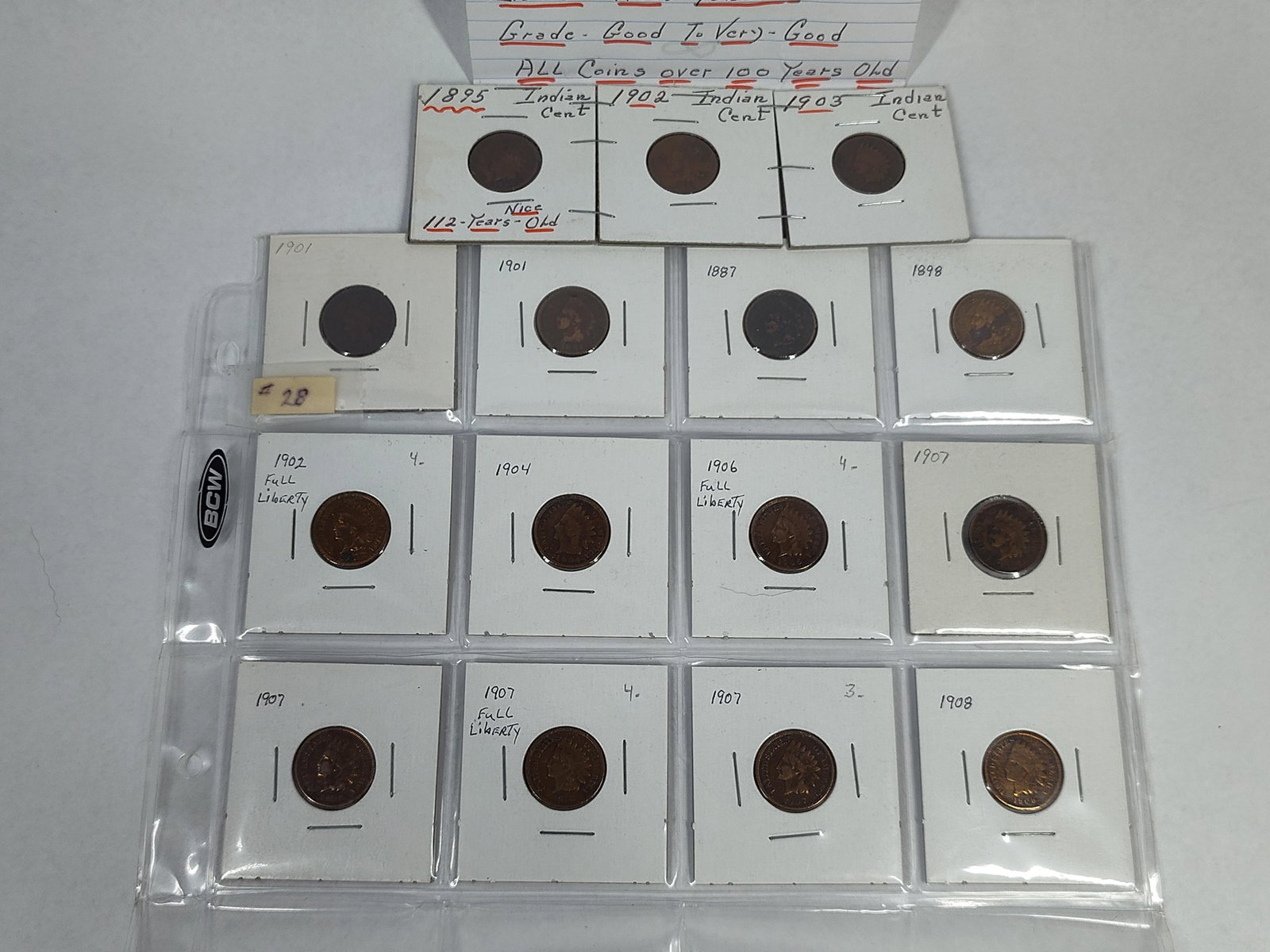 US Bronze Indian Head Cents, 1887-1908 (1 of 5)