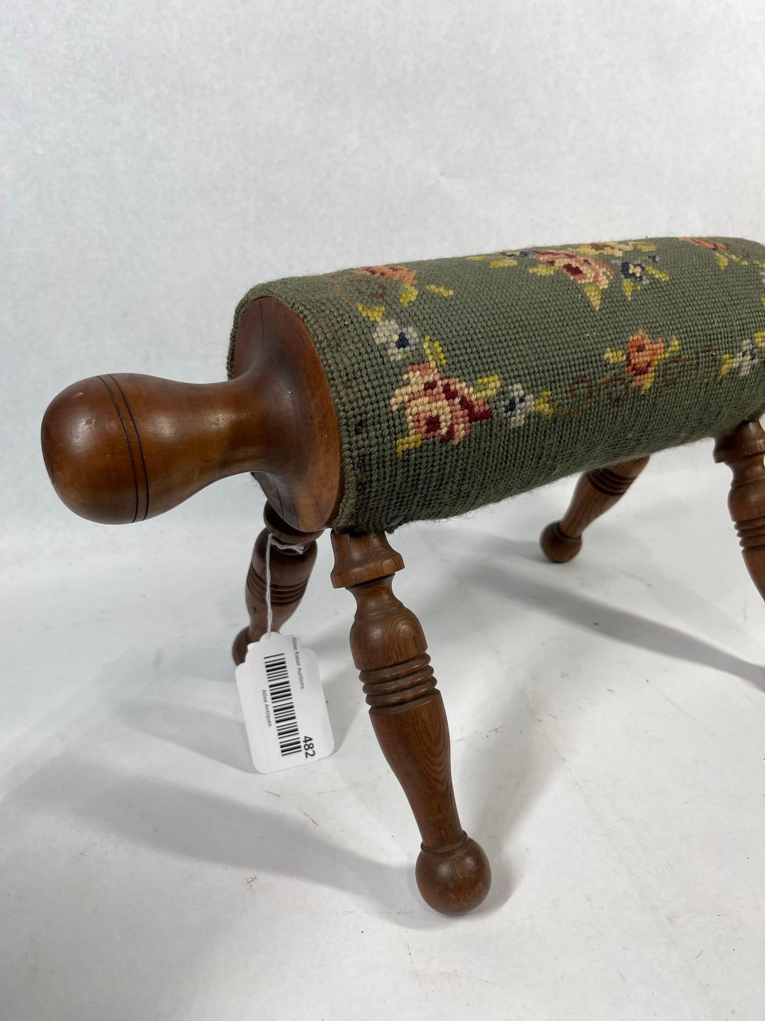 Victorian Style Needlepoint Gout Stool - 2