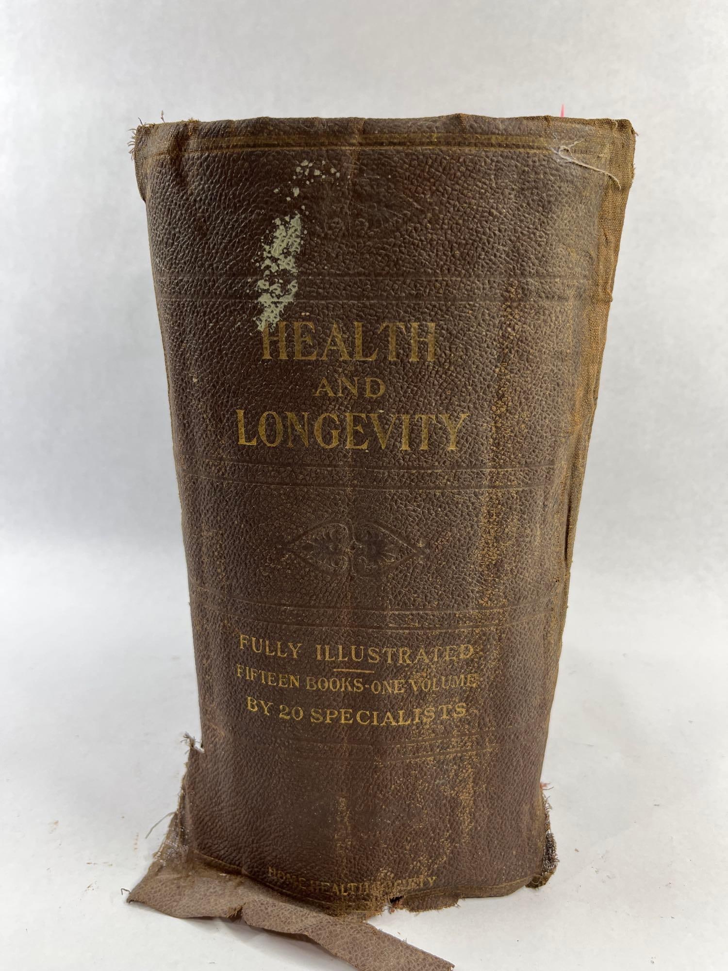 J.G. Richardson Health & Longevity Book: This 1915 edition of Health and Longevity is a comprehensive medical and wellness volume authored by Joseph G. Richardson, M.D., Professor of Hygiene at the University of Pennsylvania, with