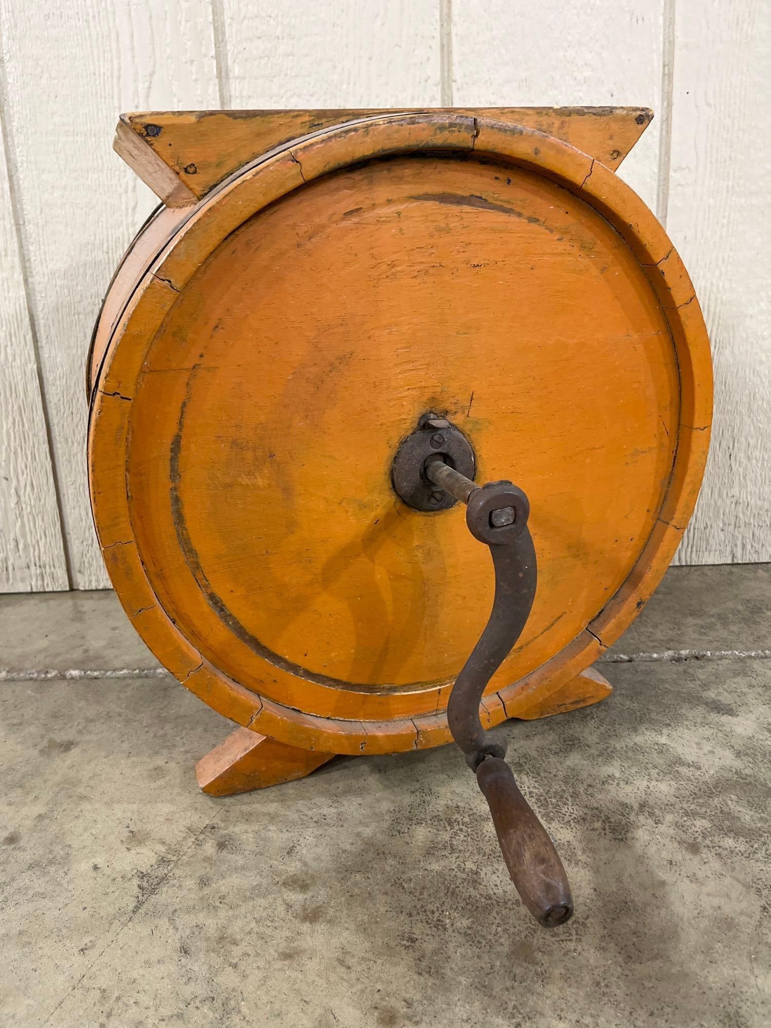 Wooden Barrel Butter Churn w/ Crank (1 of 4)