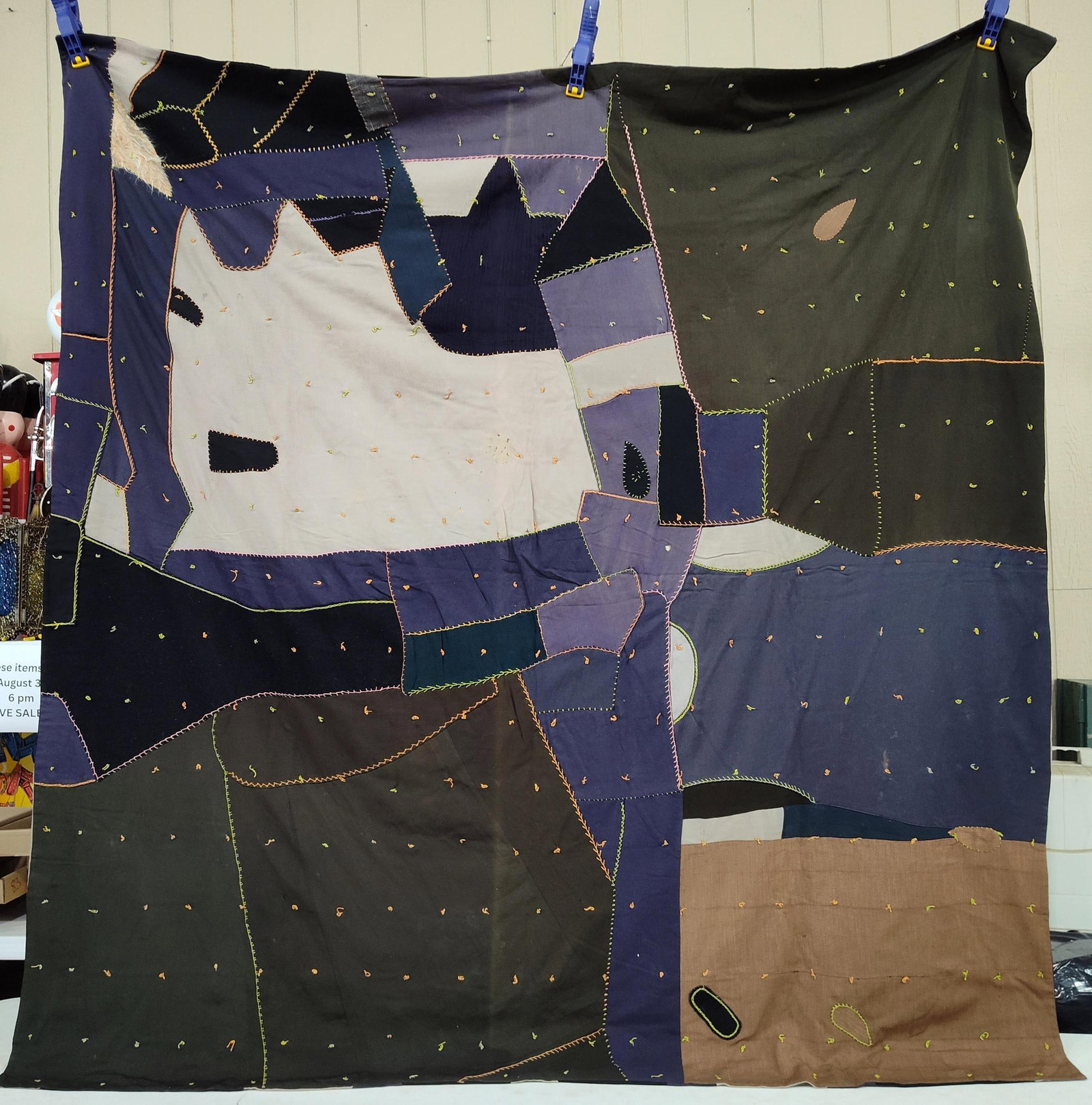 Antique Hexagon & Crazy Patchwork Quilt - 7