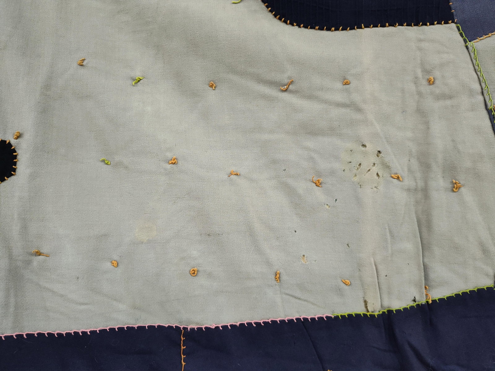 Antique Hexagon & Crazy Patchwork Quilt - 8