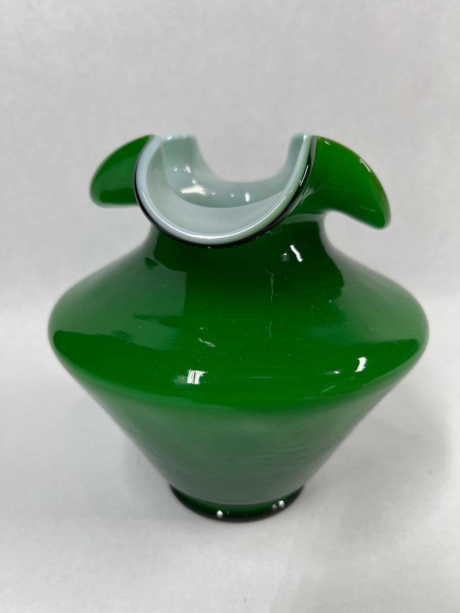 Attributed Fenton Ruffled Cased Vases - 5