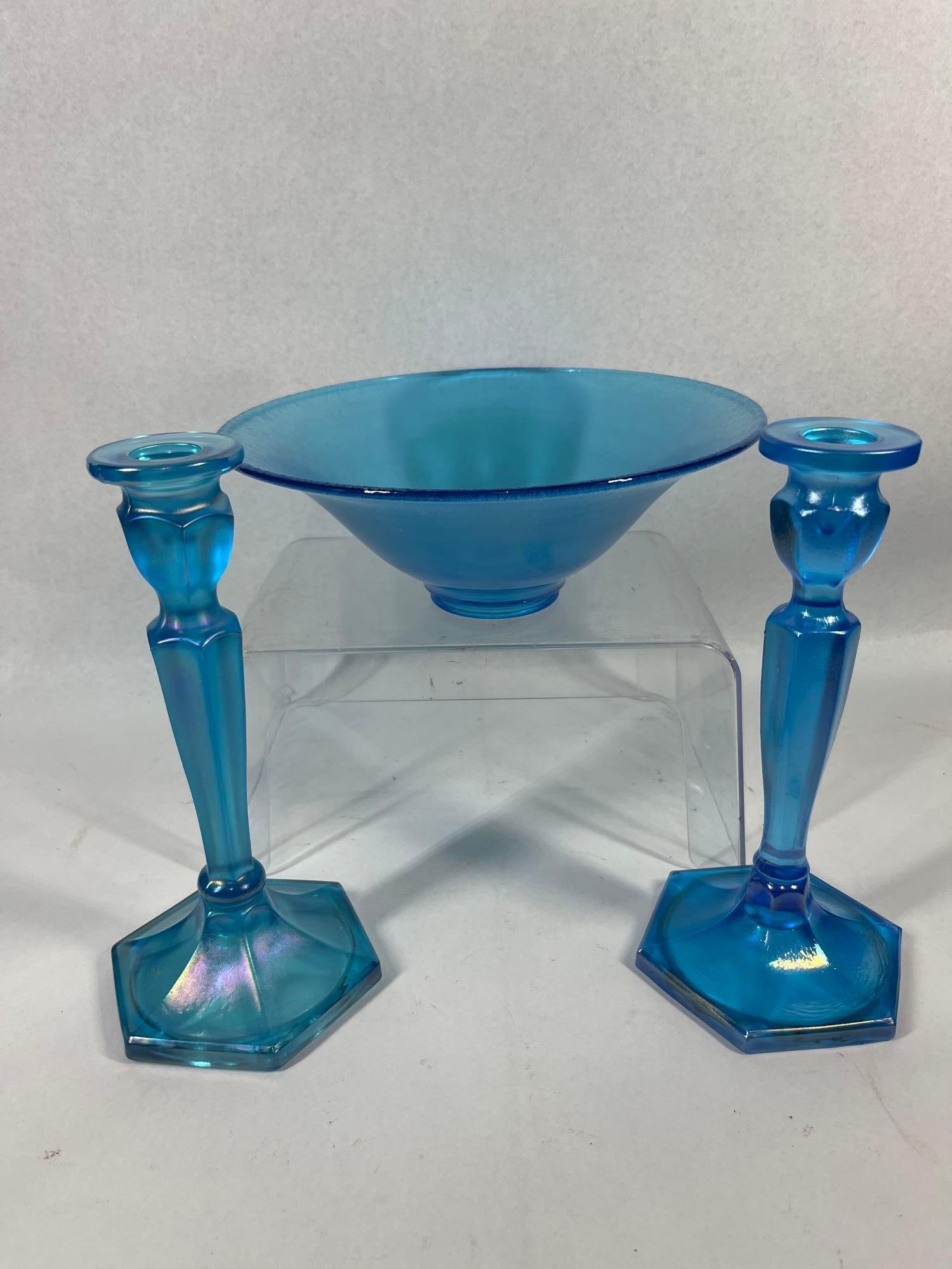 Fenton Celeste Blue Stretch Console Set (1 of 5)