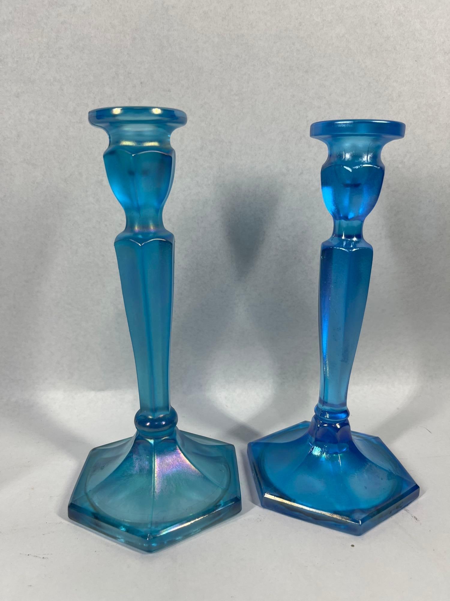 Fenton Celeste Blue Stretch Console Set - 4