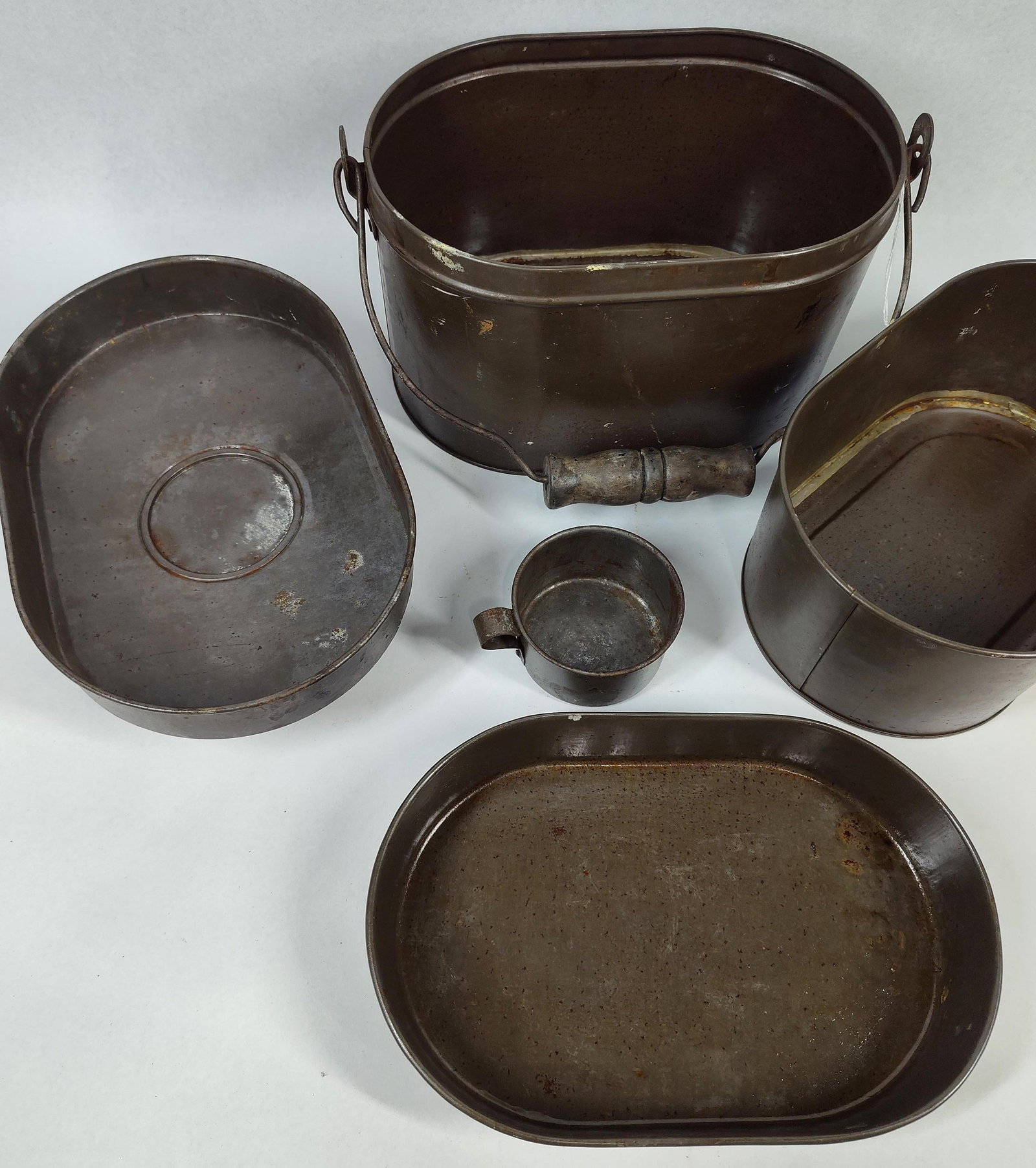 5-Pc Stackable Metal Miner's Lunch Pail - 4